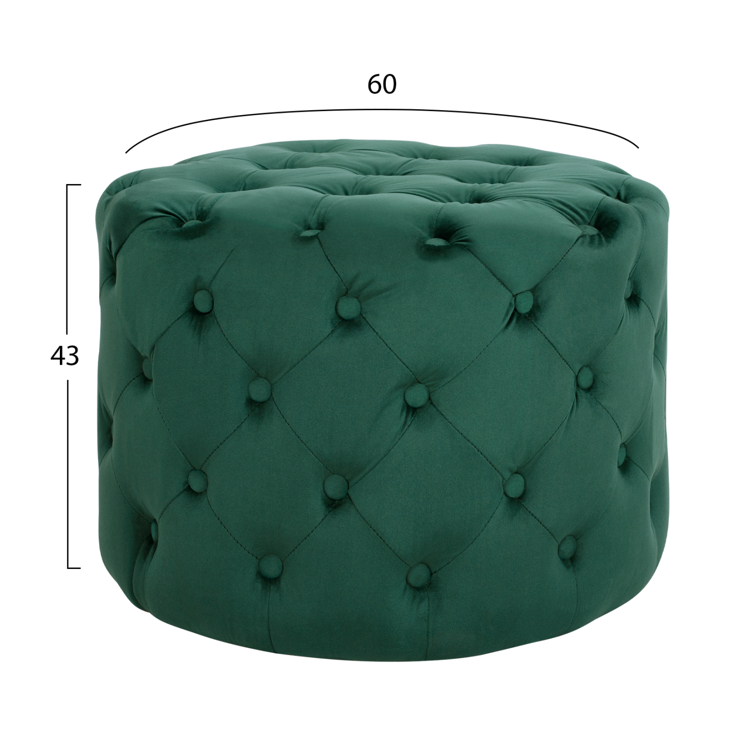 ΣΚΑΜΠΟ KASSIE ΚΥΠΑΡΙΣΣΙ ΒΕΛΟΥΔΟ ΤΥΠΟΥ CHESTERFIELD HM8406.03 Φ60x43Υ εκ. 2