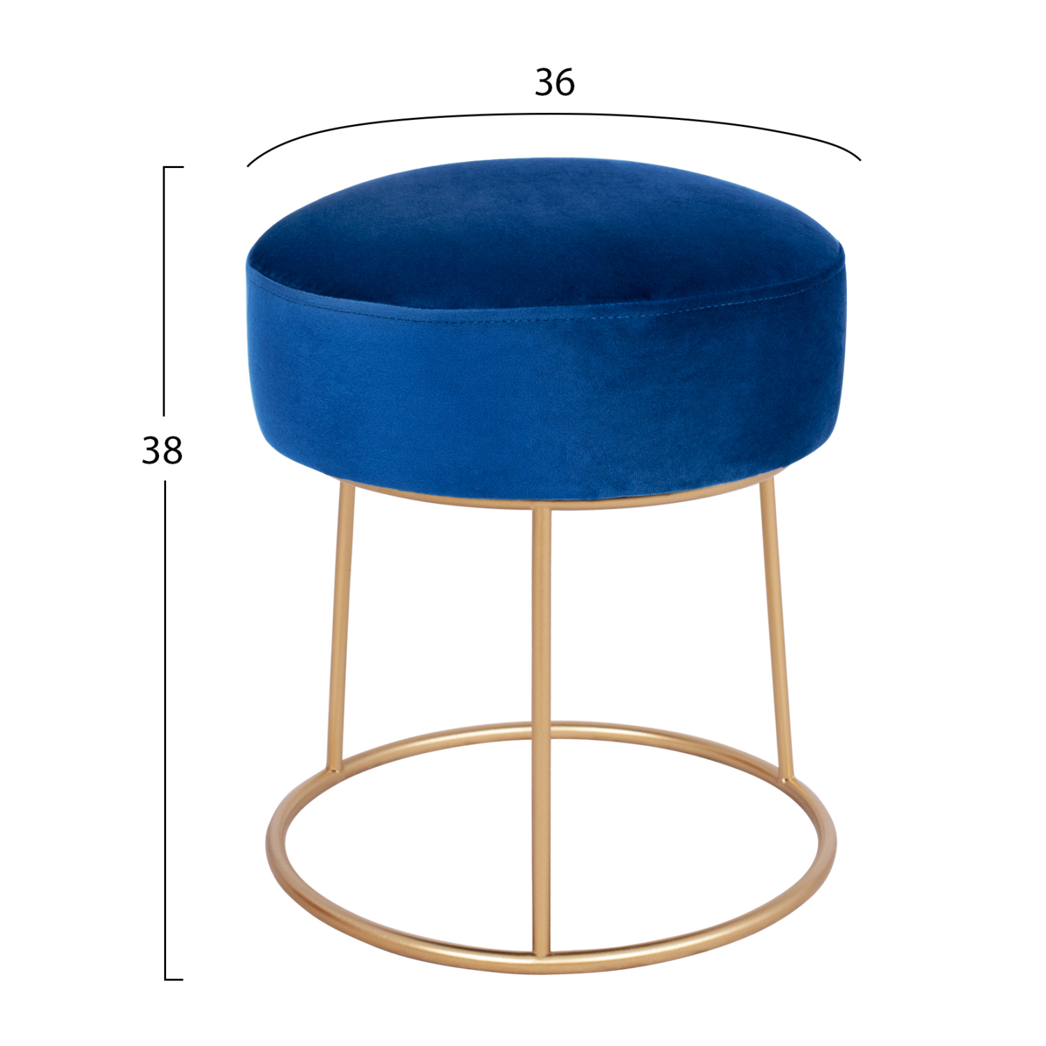 ΣΚΑΜΠΟ KARLO HM8411.08 ΜΠΛΕ ΒΕΛΟΥΔΟ ΜΕ ΧΡΥΣΗ ΒΑΣΗ Φ36x38Υ εκ. 2