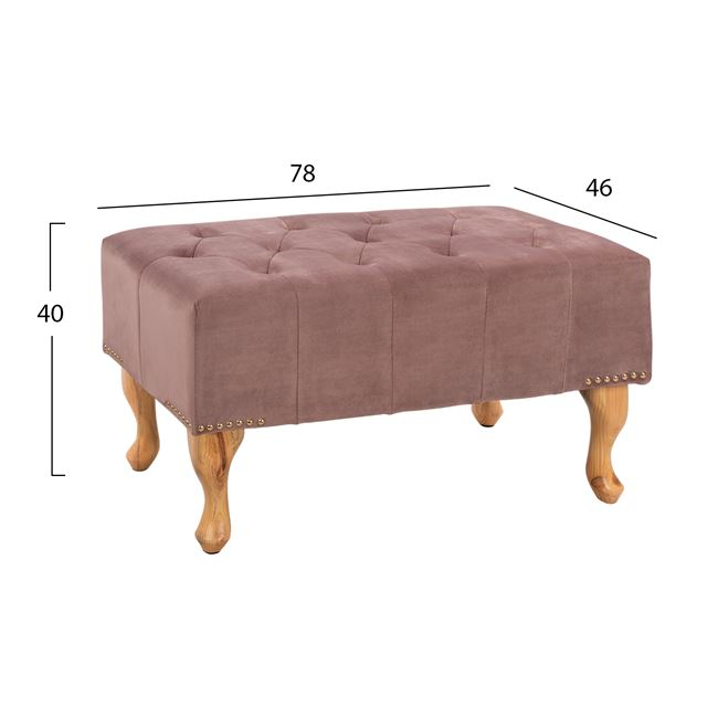 ΤΑΜΠΟΥΡΕ T.CHESTERFIELD EMMA HM226.05 ΣΑΠΙΟ ΜΗΛΟ ΒΕΛΟΥΔΟ-ΠΟΔΙΑ ΣΕ ΦΥΣΙΚΟ 78x46x40Y 2