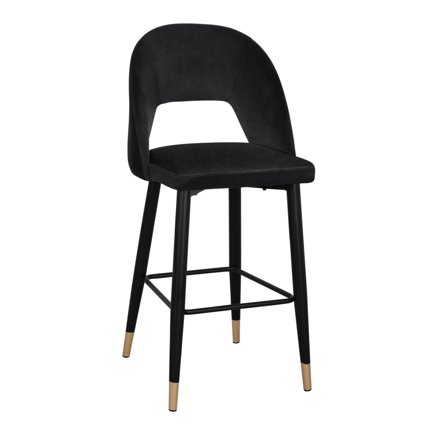 ΣΚΑΜΠΟ ΜΠΑΡ HARPER HM8526.04 ΒΕΛΟΥΔΟ ΜΑΥΡΟ ΜΕ ΜΕΤΑΛΛΙΚΟ ΣΚΕΛΕΤΟ 50Χ51Χ111Υ εκ. 1