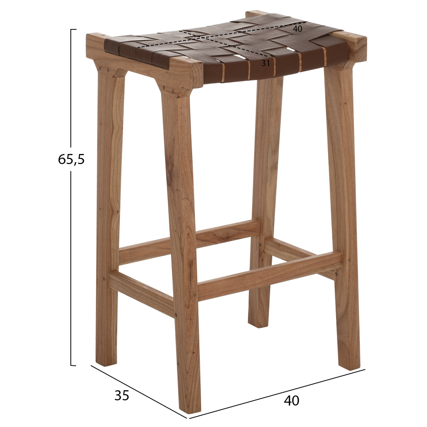 ΣΚΑΜΠΟ ΜΠΑΡ ΜΑΣΙΦ ΞΥΛΟ ΤEAK ΦΥΣΙΚΟ HM9382.01 40X35X65YΕΚ. 2
