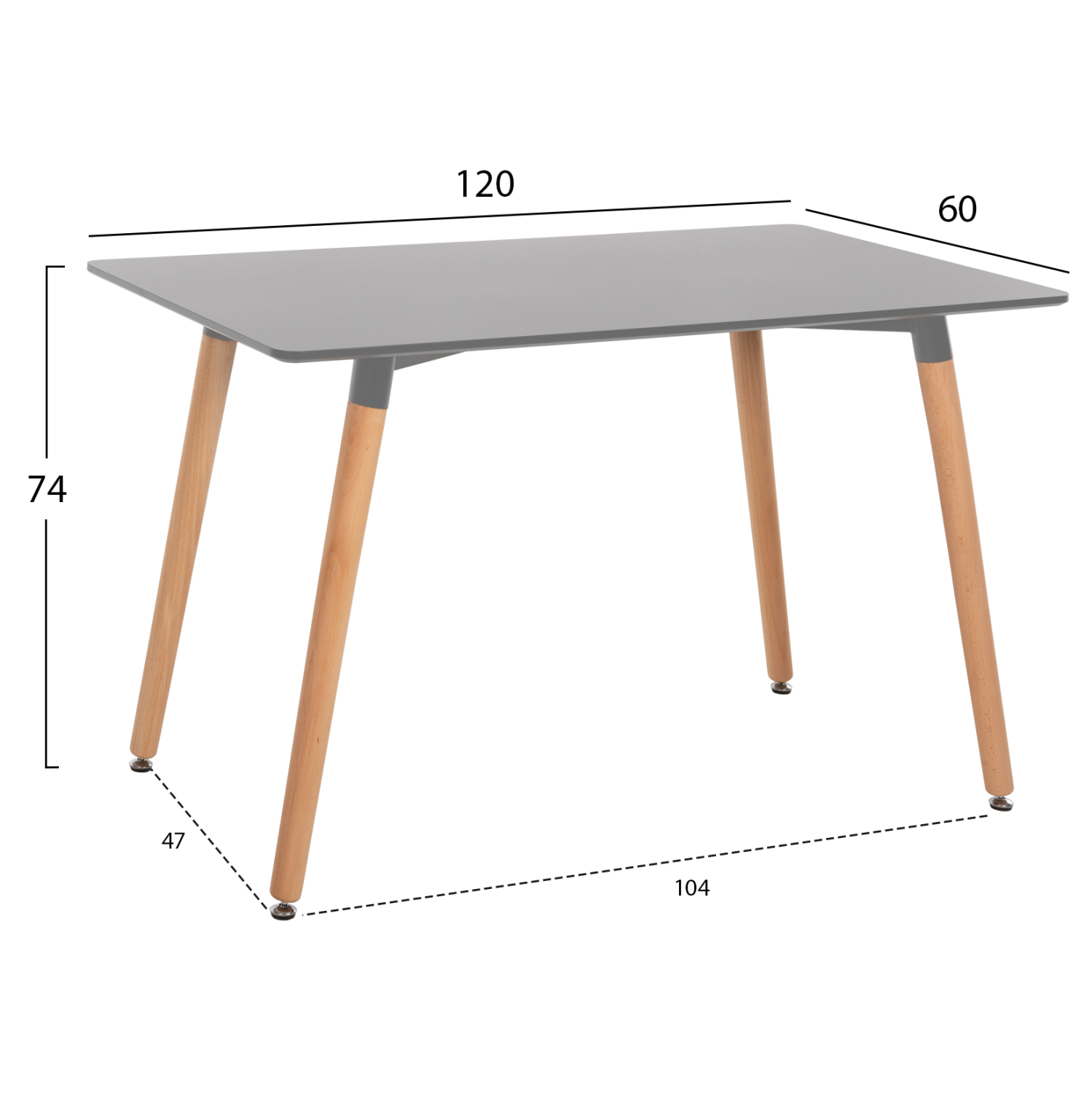 ΤΡΑΠΕΖΙ MINIMAL HM8581.02 ΑΝΟΙΧΤΟ ΓΚΡΙ MDF-ΠΟΔΙΑ ΟΞΙΑ ΣΕ ΦΥΣΙΚΟ ΧΡΩΜΑ- 120Χ60X74Υεκ. 2