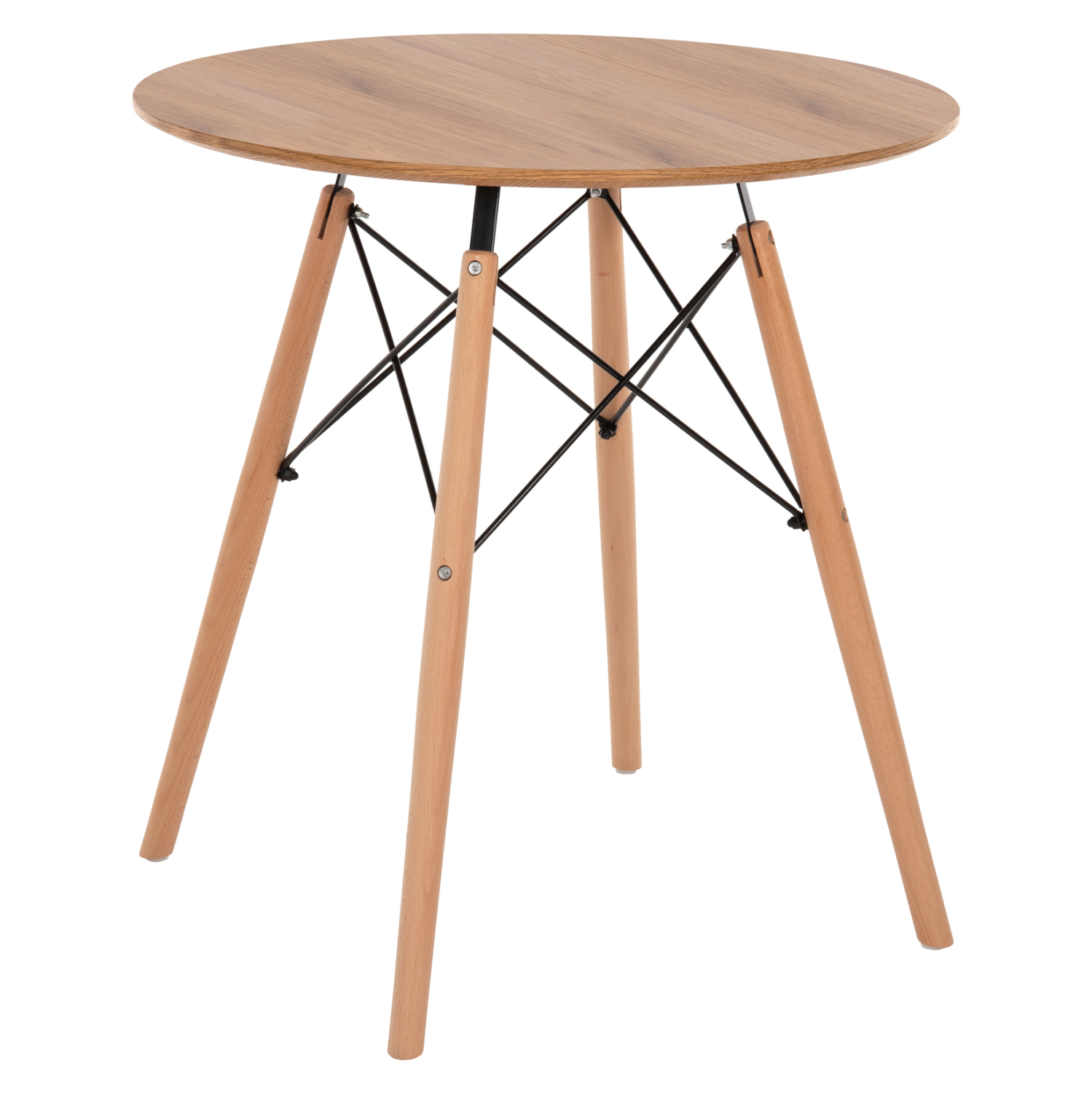 ΤΡΑΠΕΖΙ MINIMAL ΣΤΡΟΓΓΥΛΟ HM0059.04 MDF ΣΕ ΦΥΣΙΚΟ-ΠΟΔΙΑ ΟΞΙΑΣ ΦΥΣΙΚΟ Φ80Χ72Υεκ. 1