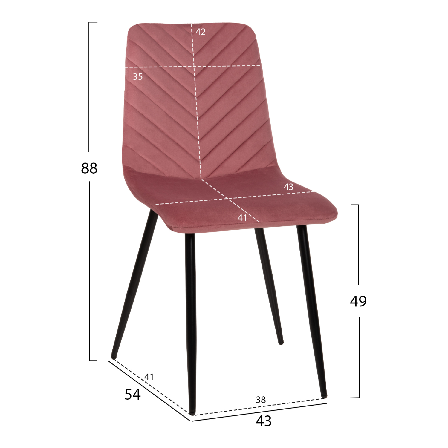 ΚΑΡΕΚΛΑ LATRELL HM8587.02 ΒΕΛΟΥΔΟ ΣΑΠΙΟ ΜΗΛΟ ΜΕ ΜΑΥΡΑ ΜΕΤΑΛΛΙΚΑ ΠΟΔΙΑ 43x54x88Υεκ. 2