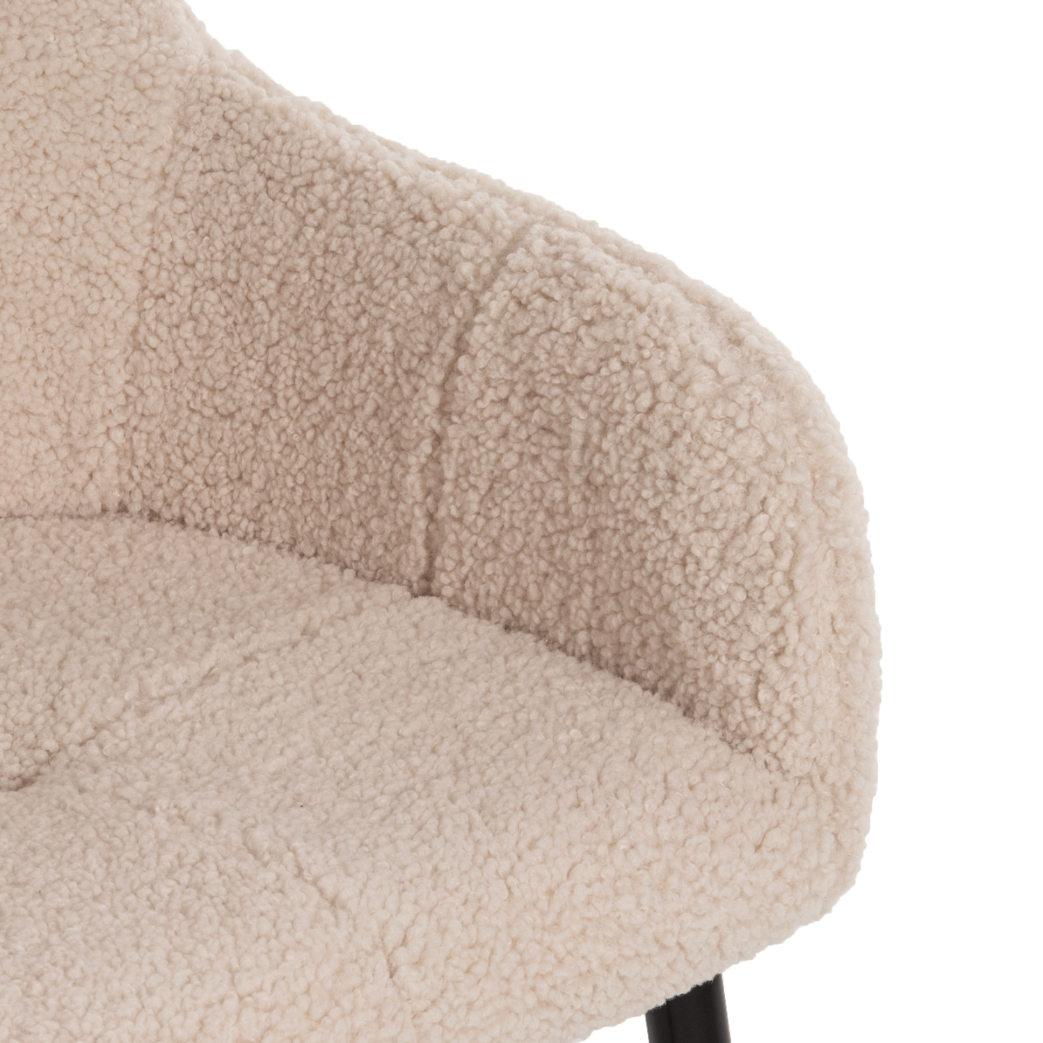 ΠΟΛΥΘΡΟΝΑ SHELLY HM8591.02 ΥΦΑΣΜΑ TEDDY ΛΕΥΚΟ-ΜΑΥΡΑ ΜΕΤΑΛΛΙΚΑ ΠΟΔΙΑ 57x55x87Yεκ. 7