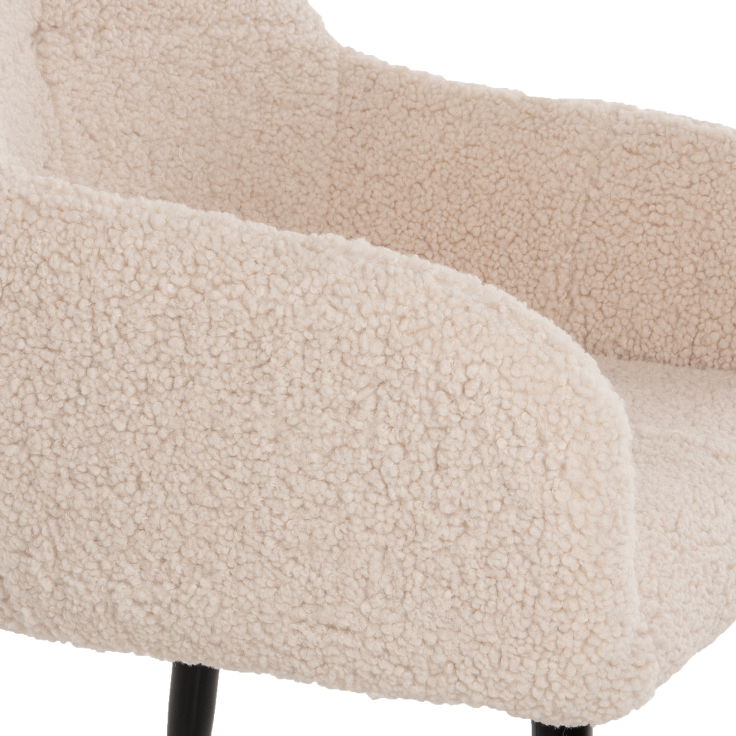 ΠΟΛΥΘΡΟΝΑ SHELLY HM8591.02 ΥΦΑΣΜΑ TEDDY ΛΕΥΚΟ-ΜΑΥΡΑ ΜΕΤΑΛΛΙΚΑ ΠΟΔΙΑ 57x55x87Yεκ. 8