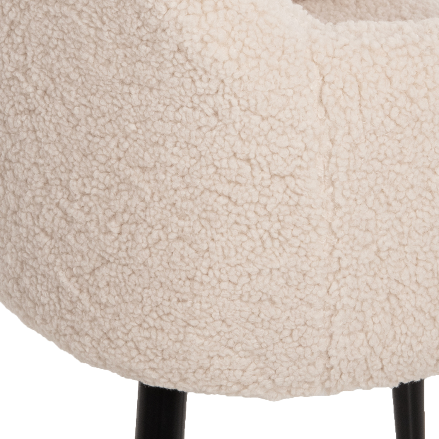 ΠΟΛΥΘΡΟΝΑ SHELLY HM8591.02 ΥΦΑΣΜΑ TEDDY ΛΕΥΚΟ-ΜΑΥΡΑ ΜΕΤΑΛΛΙΚΑ ΠΟΔΙΑ 57x55x87Yεκ. 9