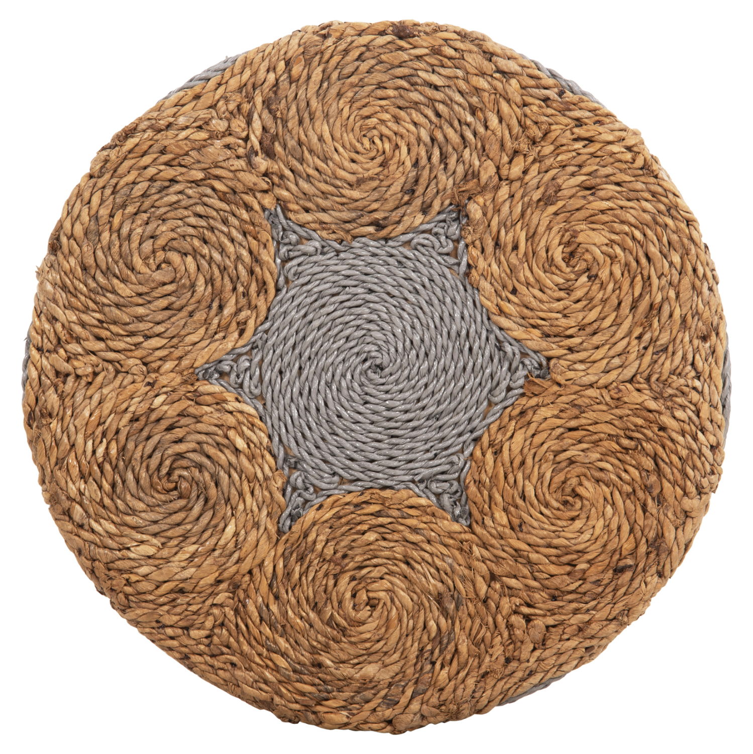 ΣΚΑΜΠΟ BEAM HM7826 ΞΥΛΟ ΤΕΑΚ ΚΑΙ SEAGRASS ΣΕ ΦΥΣΙΚΟ &amp; ΓΚΡΙ Φ43x45Yεκ. 5