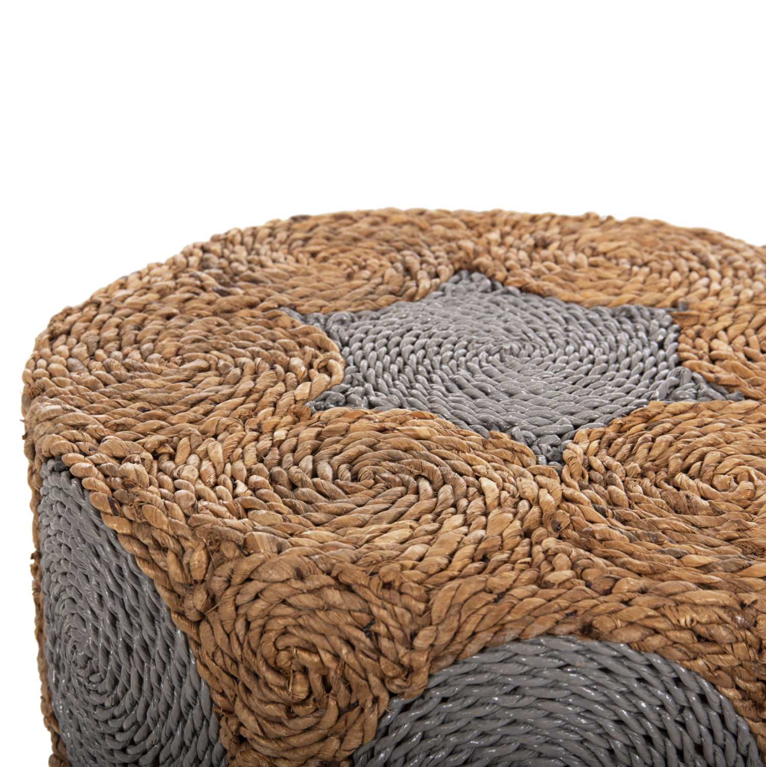 ΣΚΑΜΠΟ BEAM HM7826 ΞΥΛΟ ΤΕΑΚ ΚΑΙ SEAGRASS ΣΕ ΦΥΣΙΚΟ &amp; ΓΚΡΙ Φ43x45Yεκ. 6