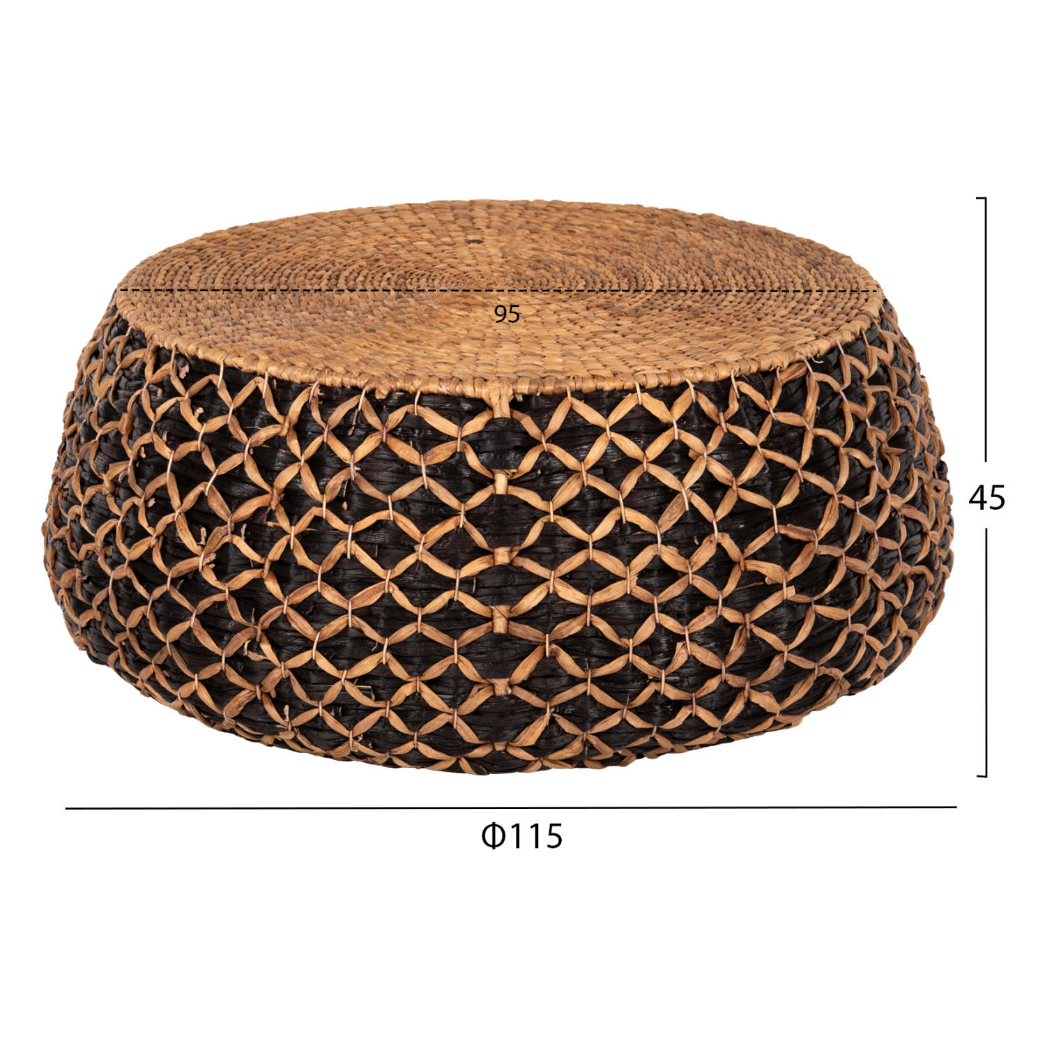 ΤΡΑΠΕΖΙ ΣΑΛΟΝΙΟΥ ILION HM7868 ΣΤΡΟΓΓΥΛΟ ΨΑΘΑ ΥΔΡΟΥΑΚΙΝΘΟΥ-ΜΑΥΡΟ-ΦΥΣΙΚΟ Φ115x45Υεκ. 2