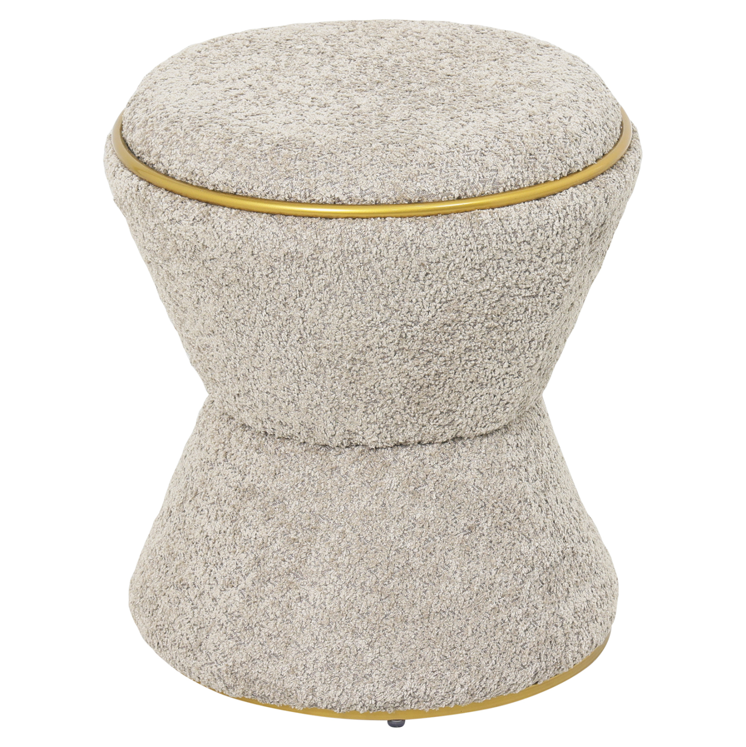 ΣΚΑΜΠΟ ΣΤΡΟΓΓΥΛΟ LINNER HM9604.18 ΜΠΟΥΚΛΕ ΥΦΑΣΜΑ ΜΠΕΖ-ΧΡΥΣΗ ΛΕΠΤΟΜΕΡΕΙΑ Φ38,5x43Υ 2