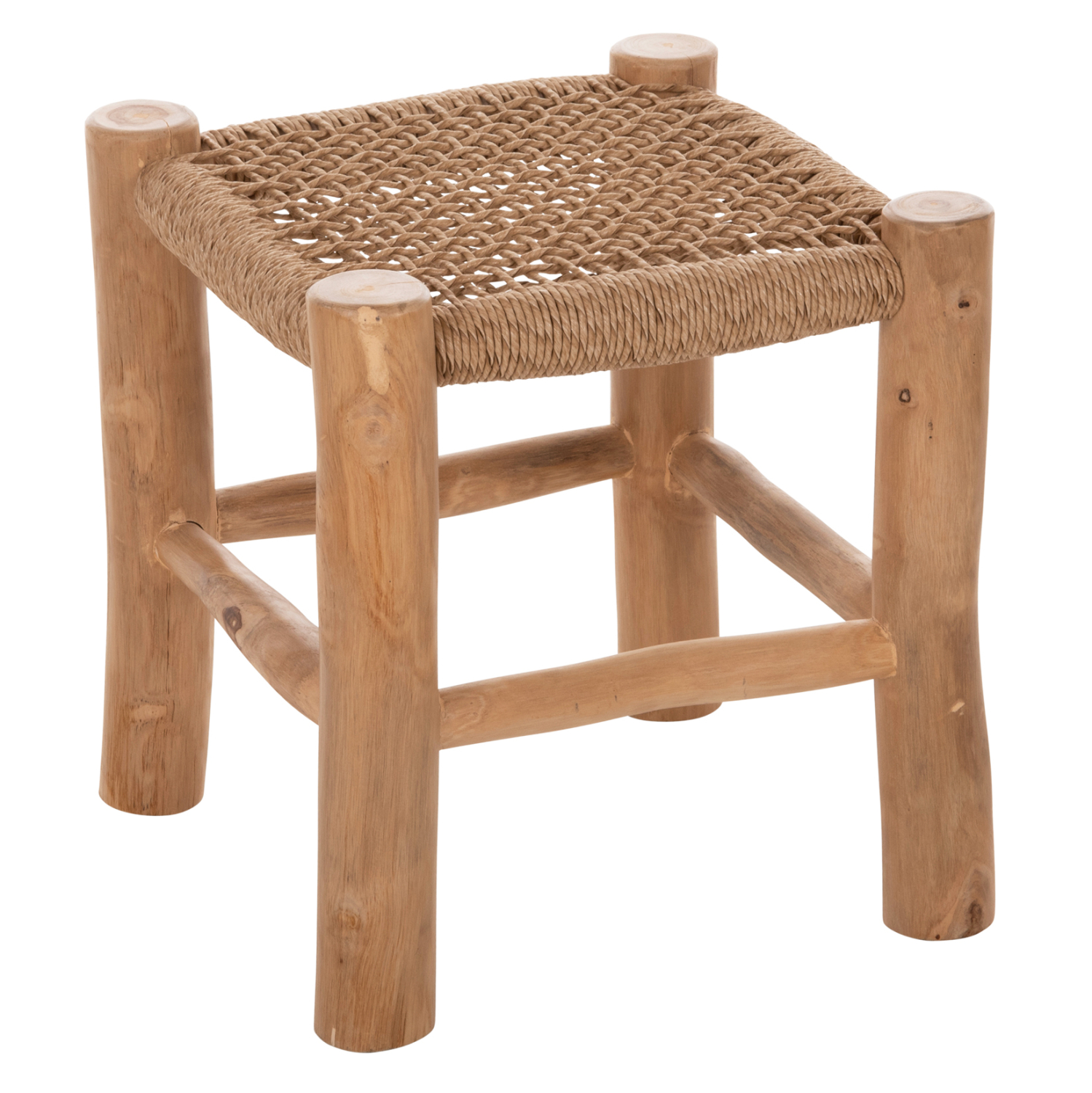 ΣΚΑΜΠΟ LONDER HM5987 ΞΥΛΟ ΤΕΑΚ ΚΑΙ ΣΥΝΘΕΤΙΚΟ RATTAN ΣΕ ΦΥΣΙΚΟ 38x38x40,5Υεκ. 1