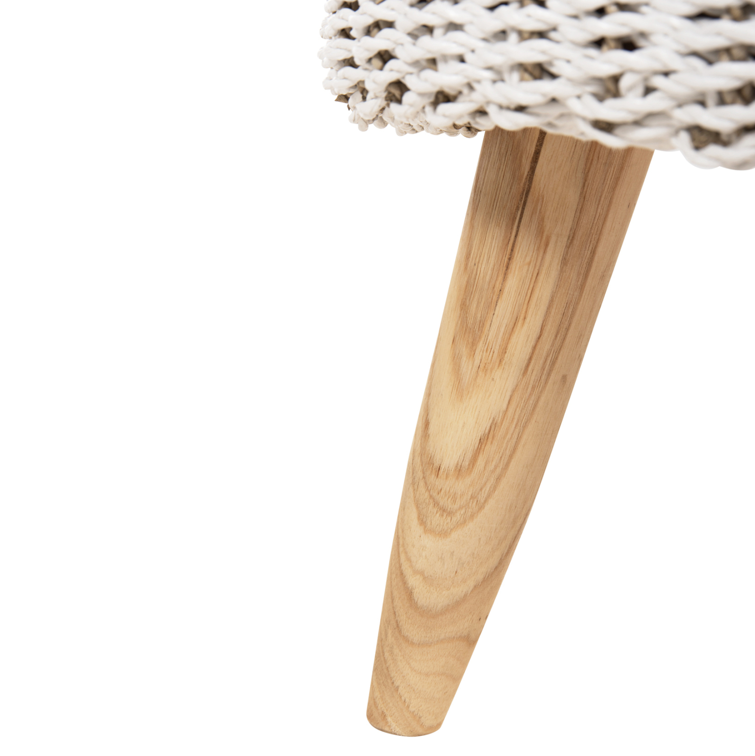 ΣΚΑΜΠΟ BEAM HM7827.01 ΞΥΛΟ ΤΕΑΚ ΚΑΙ SEAGRASS ΣΕ ΦΥΣΙΚΟ &amp; ΛΕΥΚΟ Φ42x46Yεκ. 7