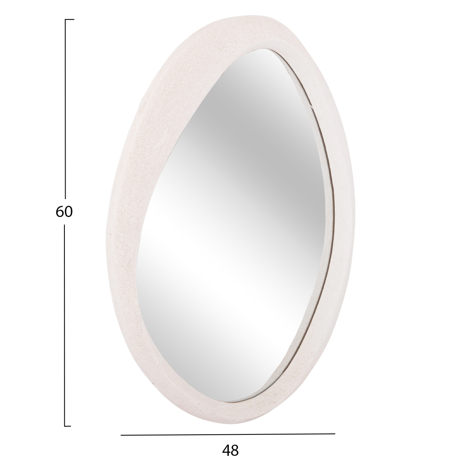 ΚΑΘΡΕΠΤΗΣ ΤΟΙΧΟΥ ΟΒΑΛ ΣΕΙΡΑ SANTORINI HM4514 MDF ΣΕ ΥΠΟΛΕΥΚΟ 48x3,2x60Υεκ 2