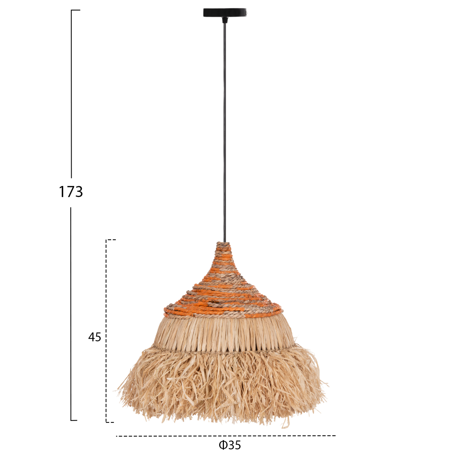 ΦΩΤΙΣΤΙΚΟ ΟΡΟΦΗΣ SIFO HM4714 ΚΑΠΕΛΟ ΙΝΕΣ SISAL &amp; ΜΠΑΝΑΝΑΣ-ΦΥΣΙΚΟ &amp; MIX Φ35x45Υεκ. 2