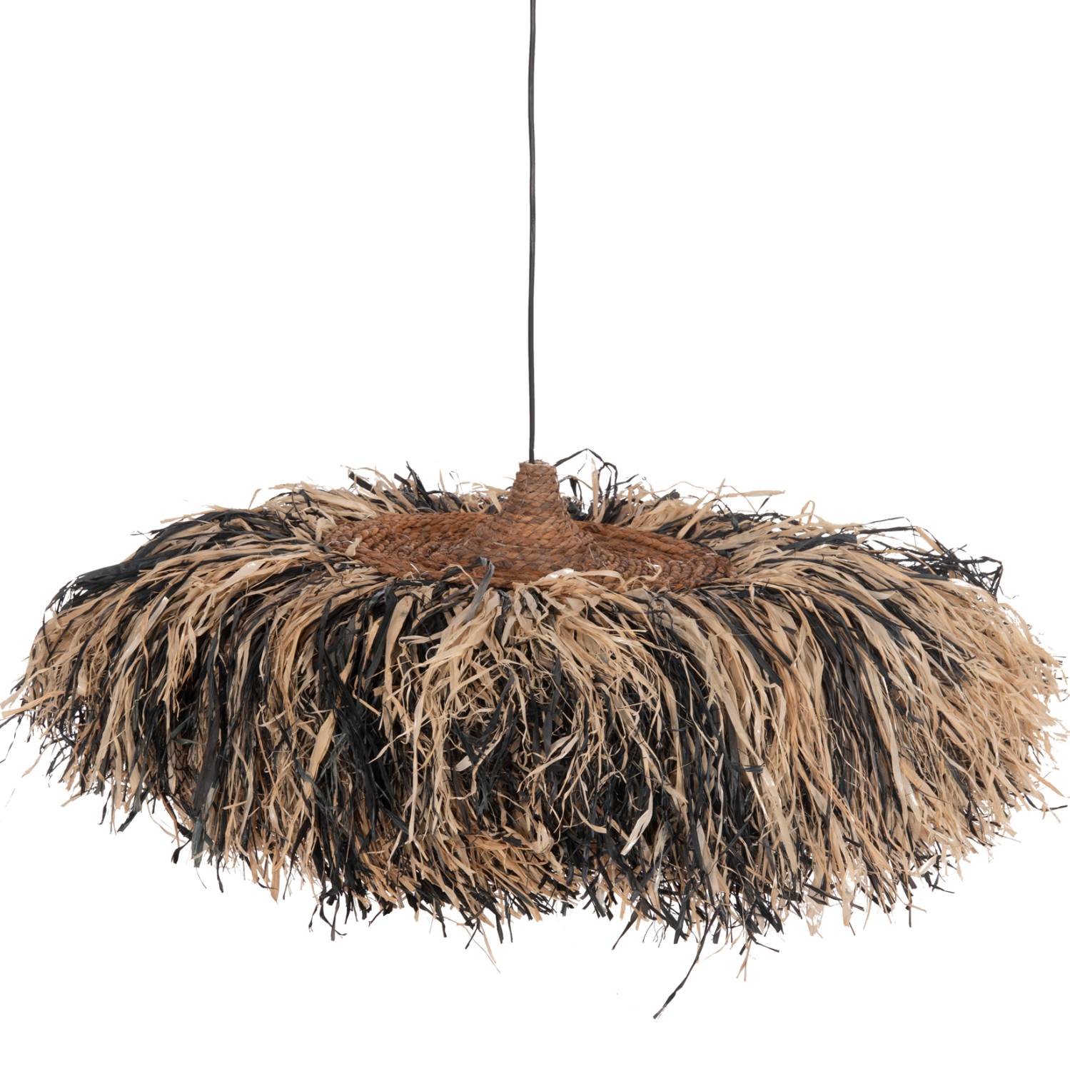 ΦΩΤΙΣΤΙΚΟ ΟΡΟΦΗΣ ORDEM HM4715 ΚΑΠΕΛΟ ΙΝΕΣ SISAL &amp; ΜΠΑΝΑΝΑΣ-ΜΑΥΡΟ &amp; ΦΥΣΙΚΟ Φ75εκ 3
