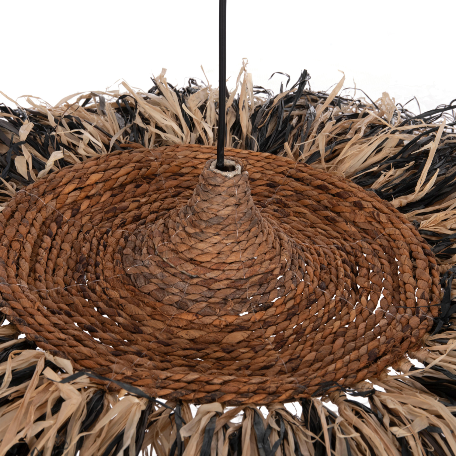 ΦΩΤΙΣΤΙΚΟ ΟΡΟΦΗΣ ORDEM HM4715 ΚΑΠΕΛΟ ΙΝΕΣ SISAL &amp; ΜΠΑΝΑΝΑΣ-ΜΑΥΡΟ &amp; ΦΥΣΙΚΟ Φ75εκ 4