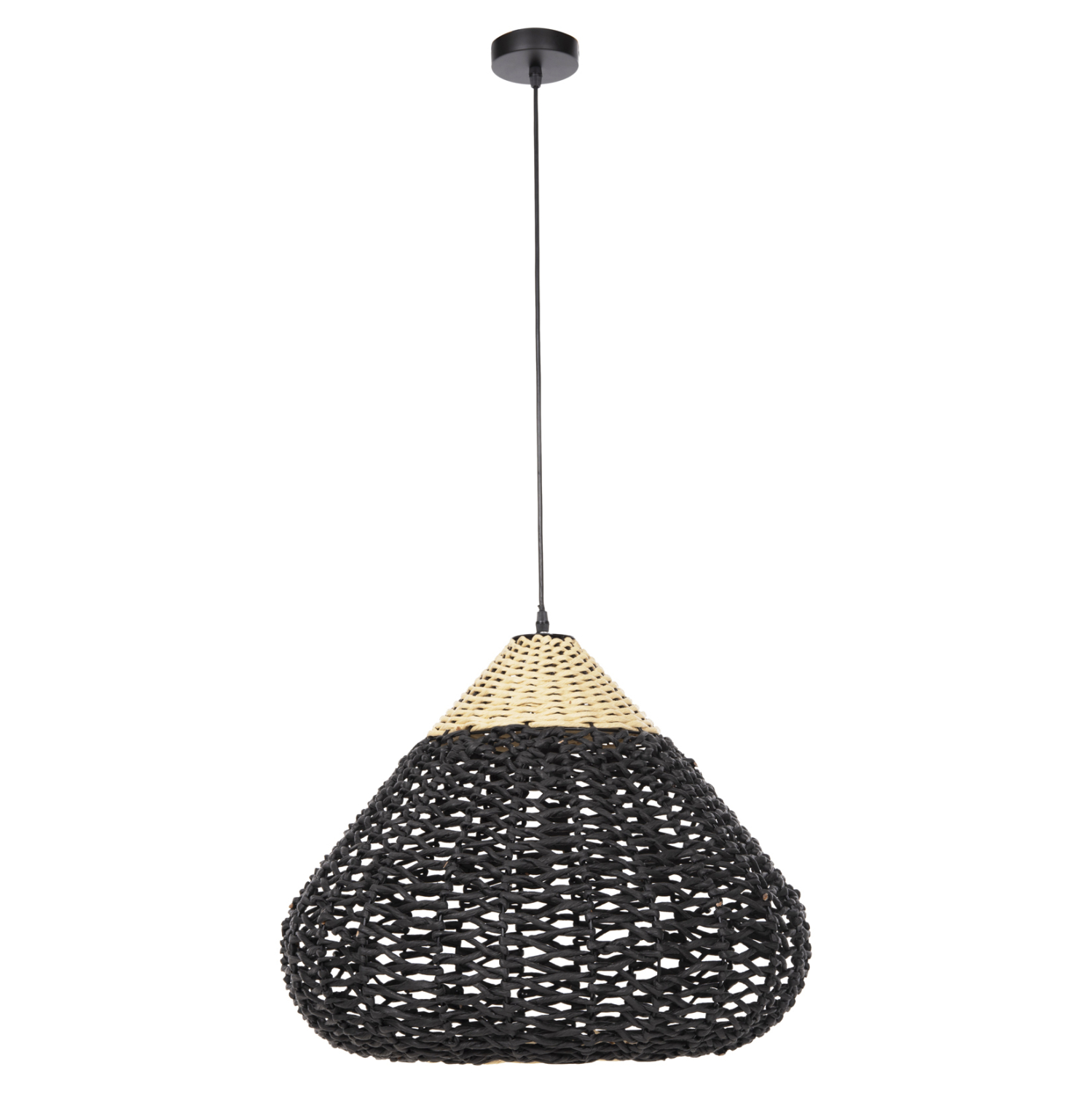 ΦΩΤΙΣΤΙΚΟ ΟΡΟΦΗΣ ΚΡΕΜΑΣΤΟ HM4346 ΑΠΟ PAPER ROPE ΜΠΕΖ ΚΑΙ ΜΑΥΡΟ Φ55,5x44Υεκ. 1