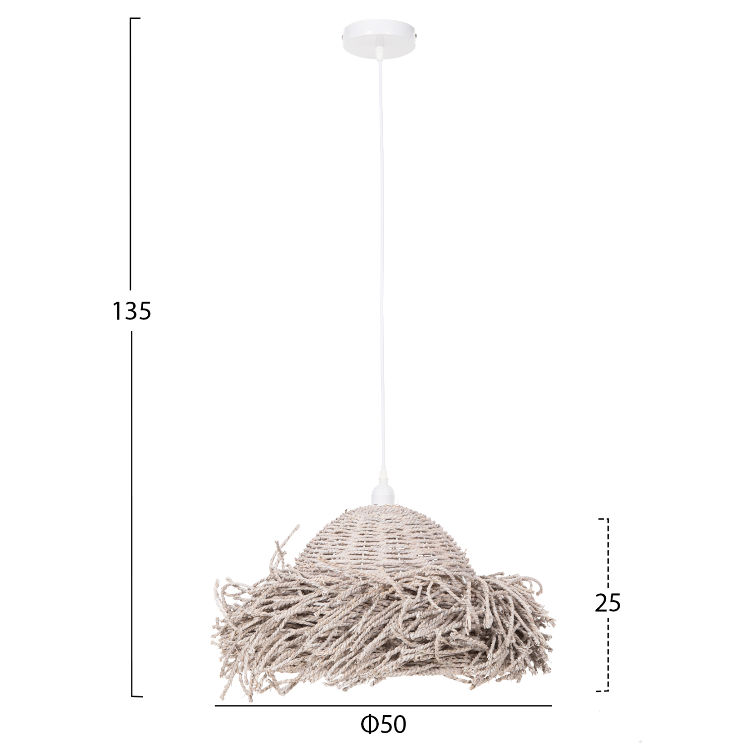 ΦΩΤΙΣΤΙΚΟ ΟΡΟΦΗΣ ΚΡΕΜΑΣΤΟ HM4349 SEAGRASS ΣΕ WHITEWASH ΧΡΩΜΑ Φ50x25-135Υεκ. 2