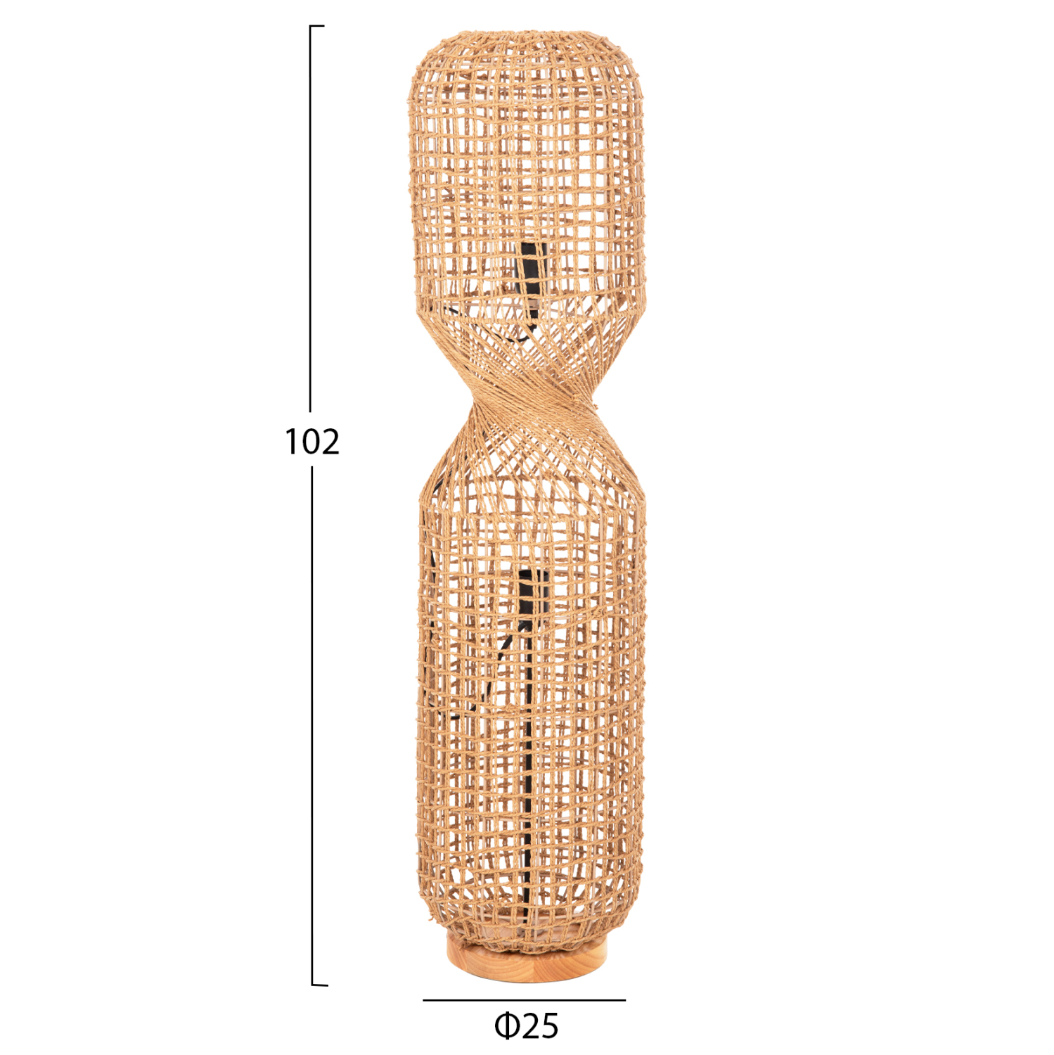 ΦΩΤΙΣΤΙΚΟ ΔΑΠΕΔΟΥ HM4358 ΜΕΤΑΛΛΟ-PAPER ROPE ΣΕ ΚΑΦΕ-2 ΛΑΜΠΕΣ Φ25x102Υεκ. 2