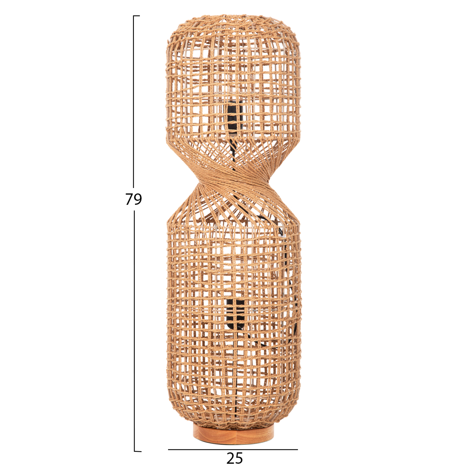 ΦΩΤΙΣΤΙΚΟ ΔΑΠΕΔΟΥ HM4359 ΜΕΤΑΛΛΟ-PAPER ROPE ΣΕ ΚΑΦΕ-2 ΛΑΜΠΕΣ Φ25x78,5Υεκ. 2