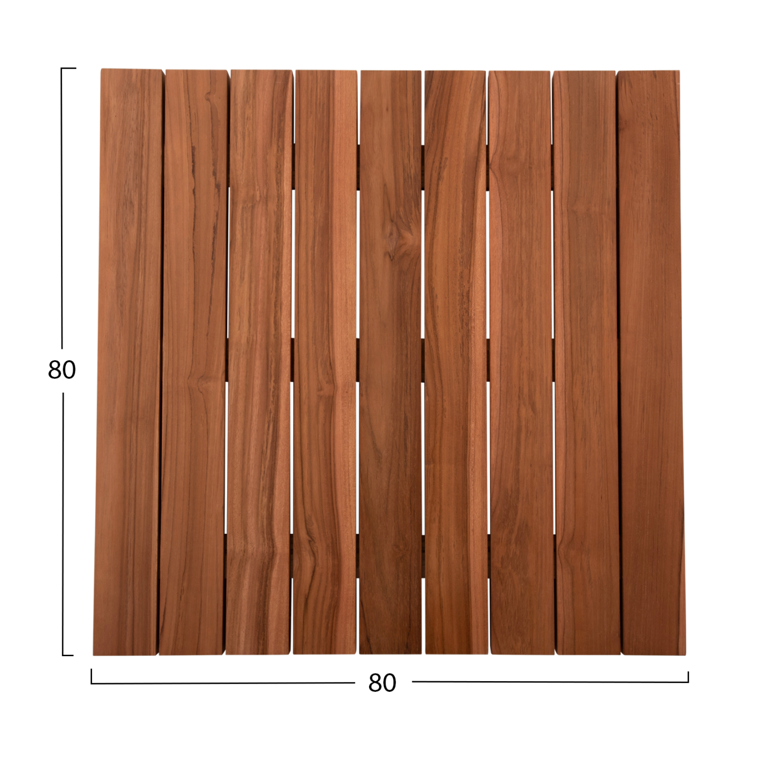 ΕΠΙΦΑΝΕΙΑ ΤΡΑΠΕΖΙΟΥ ΞΥΛΟ TEAK-ΦΥΣΙΚΟ ΤΕΤΡΑΓΩΝΗ HM6139 ΜΑΣΙΦ 80x80x4(πάχος)εκ. 2