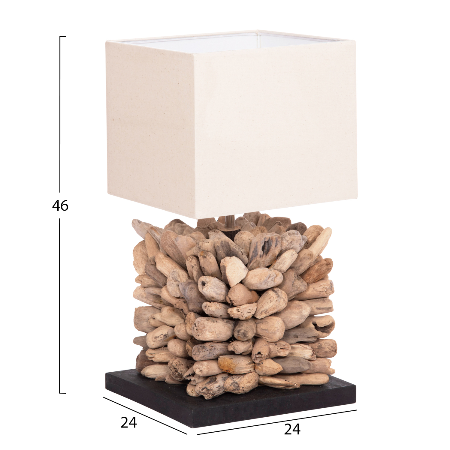 ΕΠΙΤΡΑΠΕΖΙΟ ΦΩΤΙΣΤΙΚΟ ΣΧΗΜΑ ΚΥΒΟΥ TWIGGY HM4425 DRIFTWOOD &amp; ΛΕΥΚΟ ΚΑΠΕΛΟ 24x24x46Υεκ 2