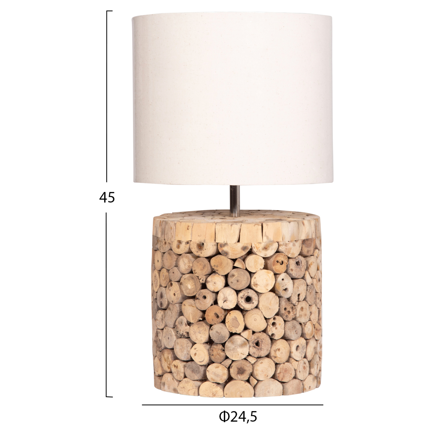 ΕΠΙΤΡΑΠΕΖΙΟ ΚΥΛΙΝΔΡΙΚΟ ΦΩΤΙΣΤΙΚΟ TWIGGY HM4427 DRIFTWOOD &amp; ΜΠΕΖ ΚΑΠΕΛΟ Φ24.5x45Υεκ. 2