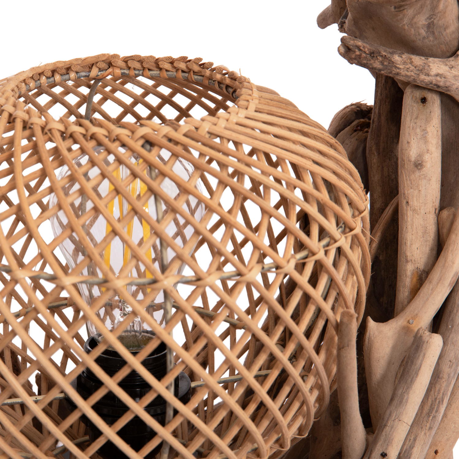 ΕΠΙΤΡΑΠΕΖΙΟ ΔΙΑΚΟΣΜΗΤΙΚΟ ΦΩΤΙΣΤΙΚΟ ASHIN HM4438 DRIFTWOOD--RATTAN 30x30x49Υεκ. 6