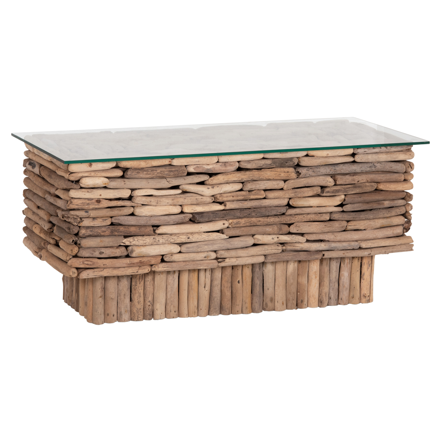 ΤΡΑΠΕΖΙ ΣΑΛΟΝΙΟΥ ΟΡΘΟΓΩΝΙΟ SPARROW HM18366 DRIFTWOOD--ΓΥΑΛΙ 105x45x47Υεκ. 1