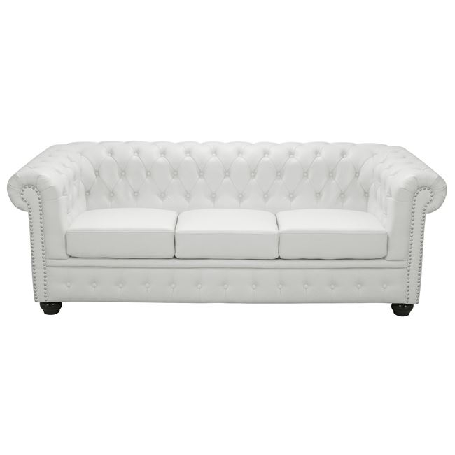 ΚΑΝΑΠΕΣ 3ΘΕΣΙΟΣ T.CHESTERFIELD HM3009.02 ΤΕΧΝΟΔΕΡΜΑ ΛΕΥΚΟ ΜΑΤ 208x90x73 εκ. 4