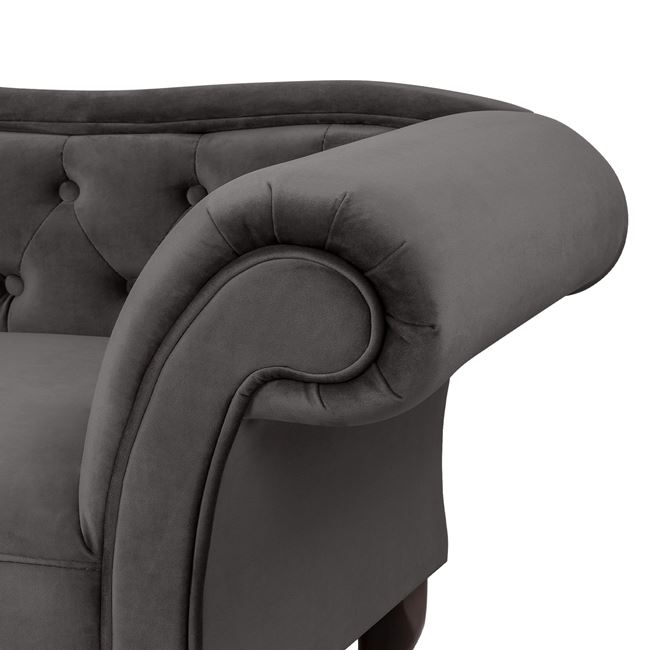 ΑΝΑΚΛΙΝΔΡΟ T.CHESTERFIELD ΓΚΡΙ ΒΕΛΟΥΔΟ NIOVI HM3007.10 ΑΡ.ΜΠΡΑΤΣO 189x61x84Yεκ. 6