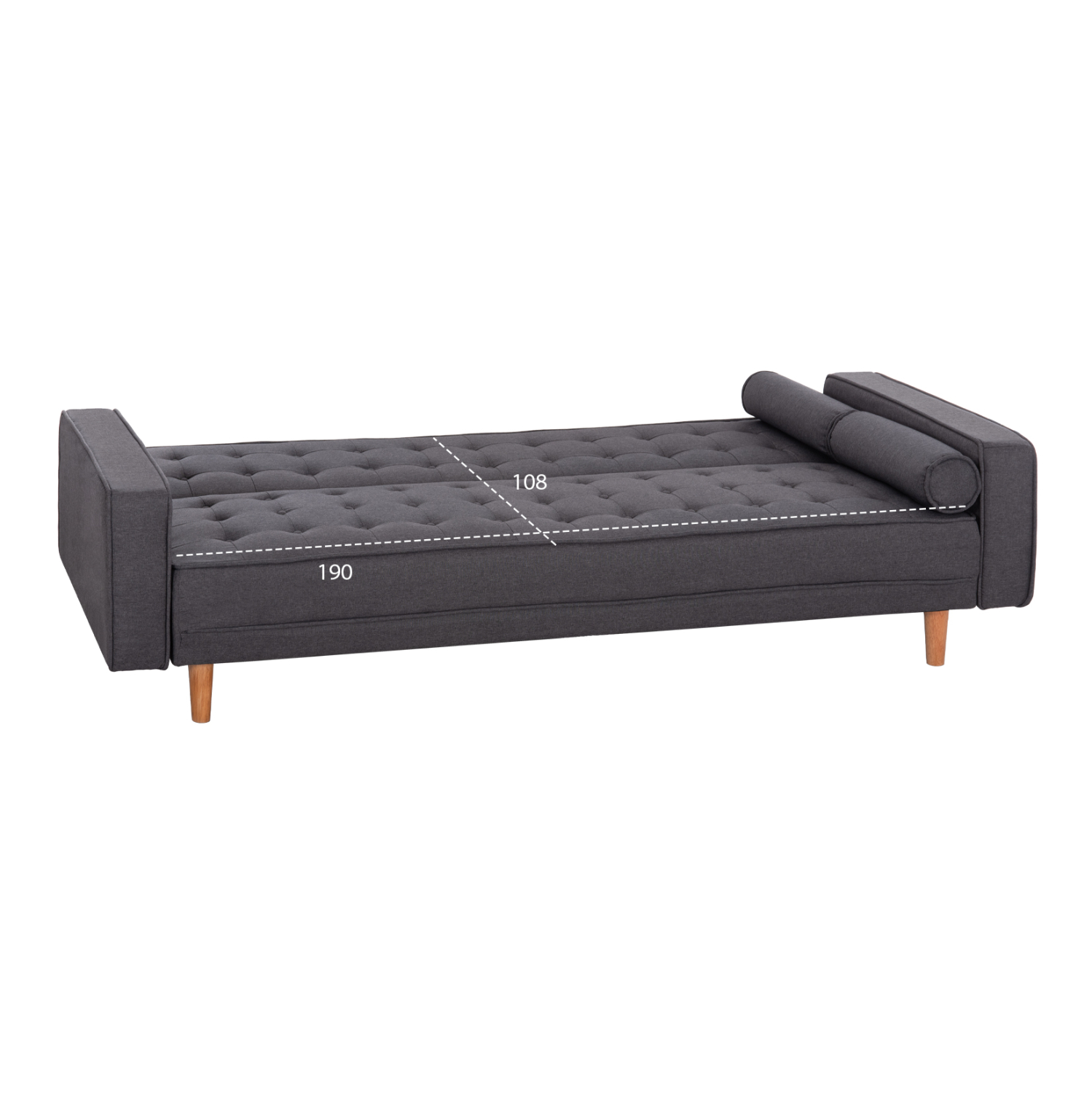 ΚΑΝΑΠΕΣ ΚΡΕΒΑΤΙ SALVADOR HM3150.01 ΓΚΡΙ ΜΕ 2 ΠΛΑΙΝΑ ΜΑΞΙΛΑΡΙΑ 222x97x80Y εκ. 3