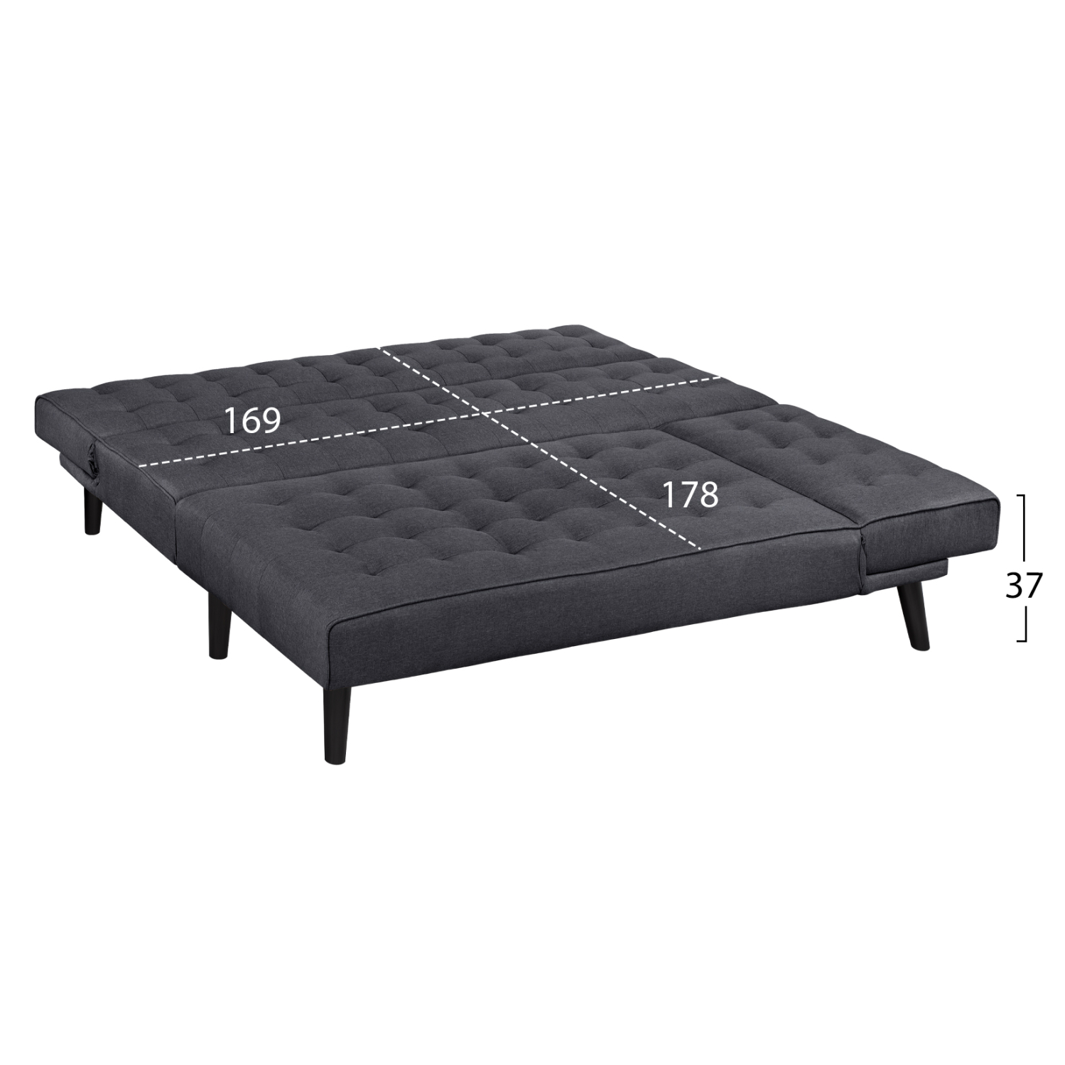 ΚΑΝΑΠΕΣ ΚΡΕΒΑΤΙ ΓΩΝΙΑ ΑΝΑΣΤΡΕΨΙΜΗ ZELDA HM3154.01 ΜΕ ΓΚΡΙ ΥΦΑΣΜΑ 254X163X74Y εκ. 4