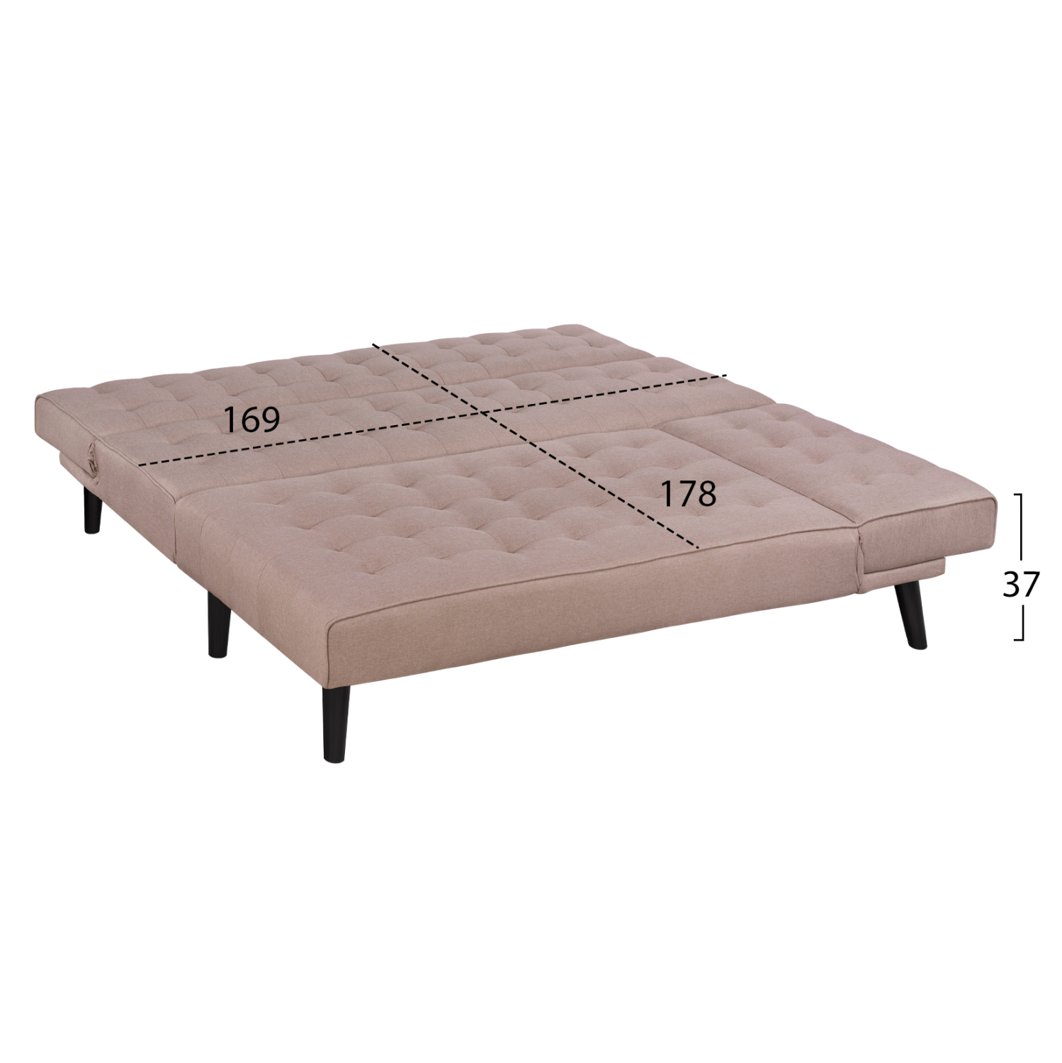 ΚΑΝΑΠΕΣ ΚΡΕΒΑΤΙ ΓΩΝΙΑ ΑΝΑΣΤΡΕΨΙΜΗ ZELDA HM3154.02 ΜΕ ΜΠΕΖ ΥΦΑΣΜΑ 254X163X74Y εκ. 4