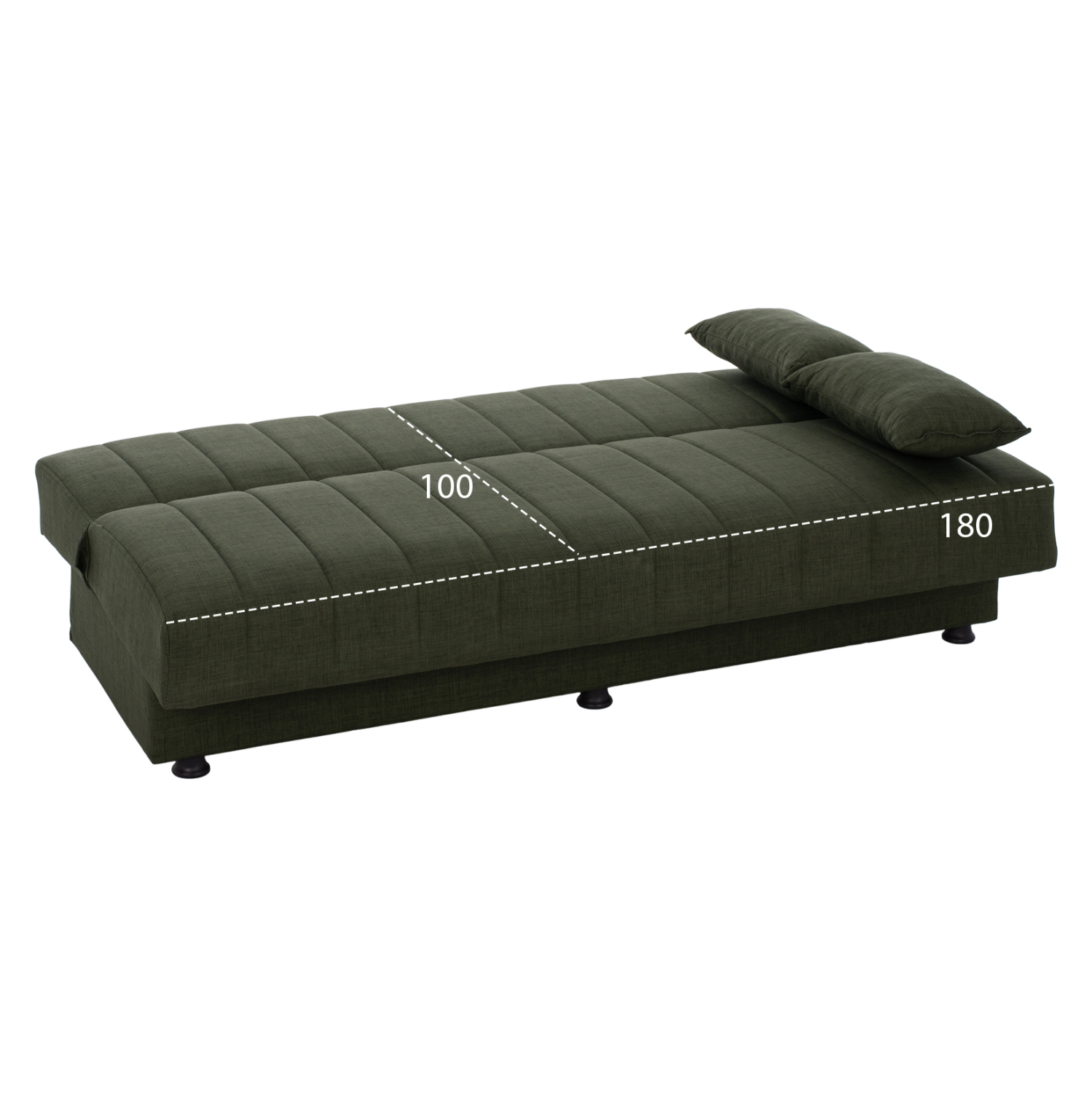 ΚΑΝΑΠΕΣ ΚΡΕΒΑΤΙ ANDRI ΤΡΙΘΕΣΙΟΣ DARK OLIVE HM3239.05 180x72x77 εκ. 3