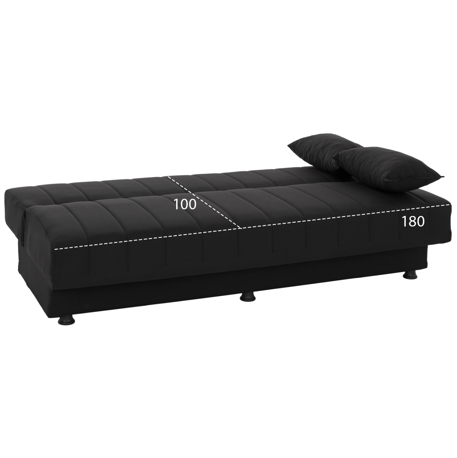 ΚΑΝΑΠΕΣ ΚΡΕΒΑΤΙ ANDRI ΤΡΙΘΕΣΙΟΣ ΜΑΥΡΟΣ HM3239.01 180x72x77 εκ. 3