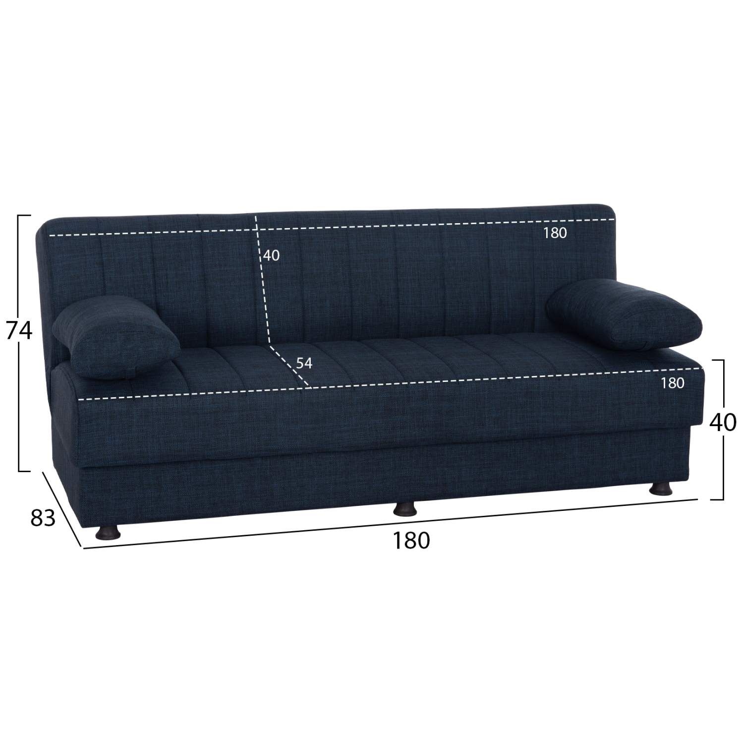 ΚΑΝΑΠΕΣ ΚΡΕΒΑΤΙ ANDRI ΤΡΙΘΕΣΙΟΣ ΜΠΛΕ HM3239.07 180x83x74Y εκ. 2