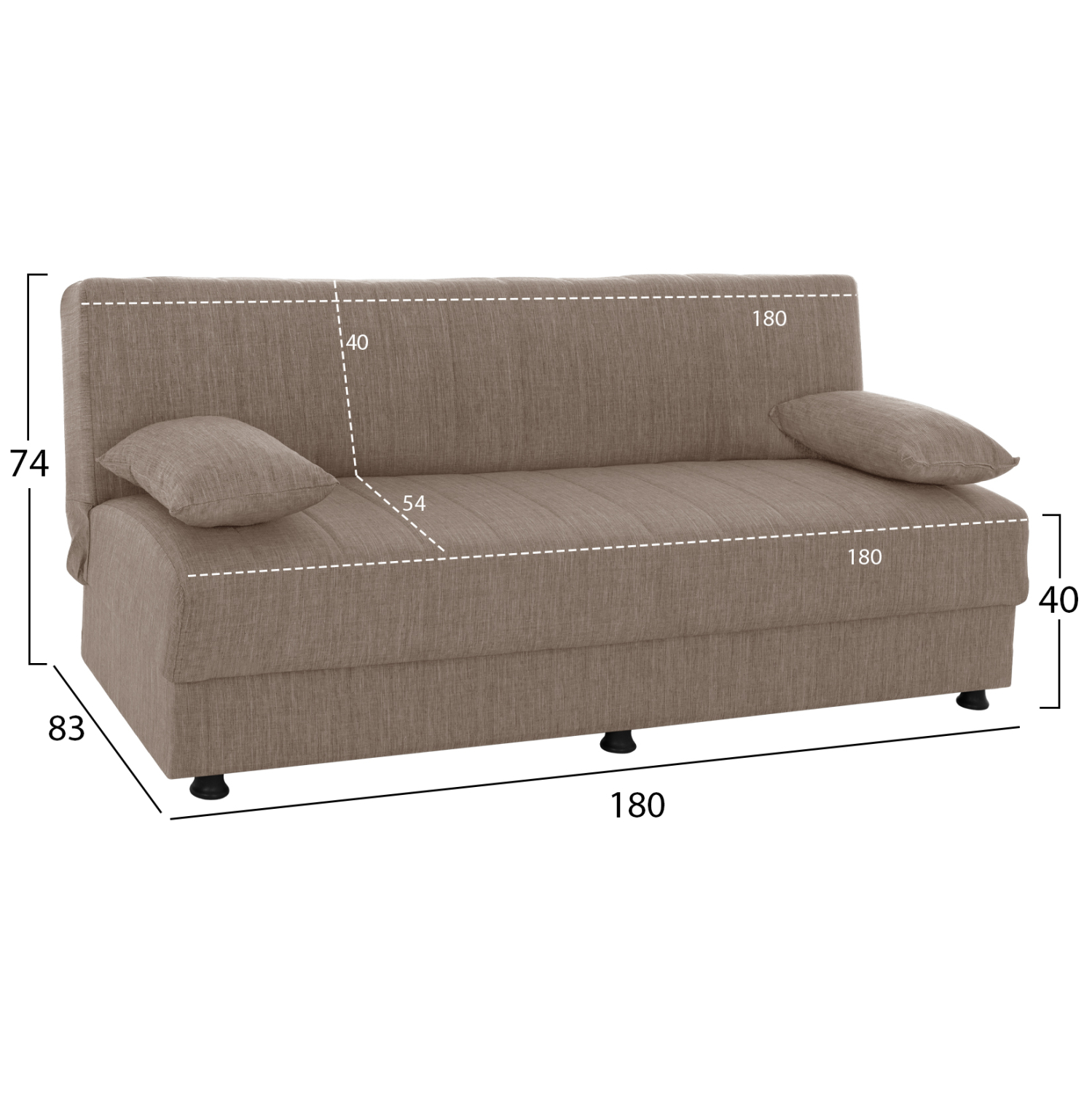 ΚΑΝΑΠΕΣ ΚΡΕΒΑΤΙ ANDRI ΤΡΙΘΕΣΙΟΣ ΜΠΕΖ HM3239.04 180x83x74Υ εκ. 2