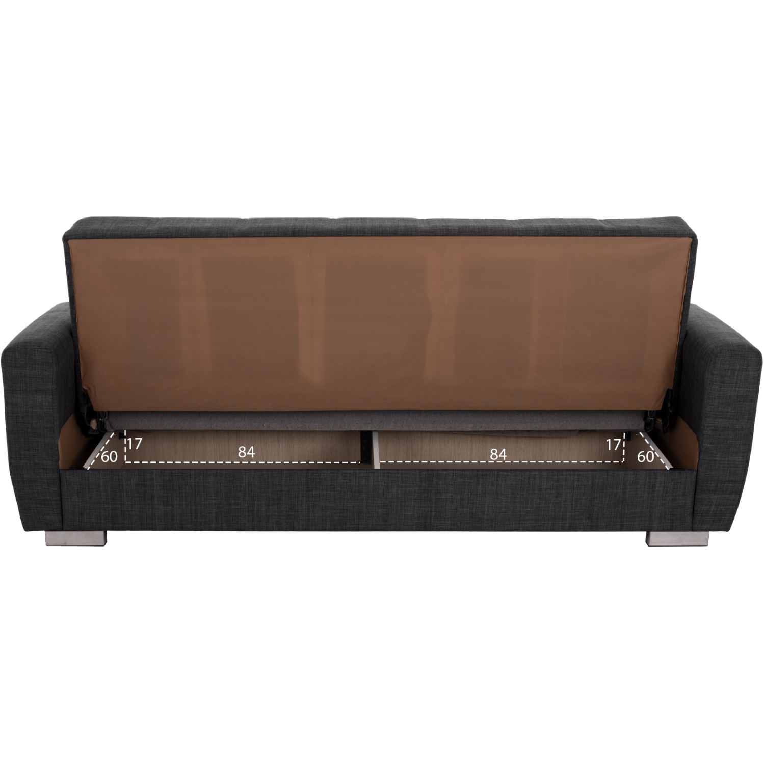 ΚΑΝΑΠΕΣ ΚΡΕΒΑΤΙ POLYA ΤΡΙΘΕΣΙΟΣ HM3240.03 ΓΚΡΙ 215x85x76Υ εκ. 5