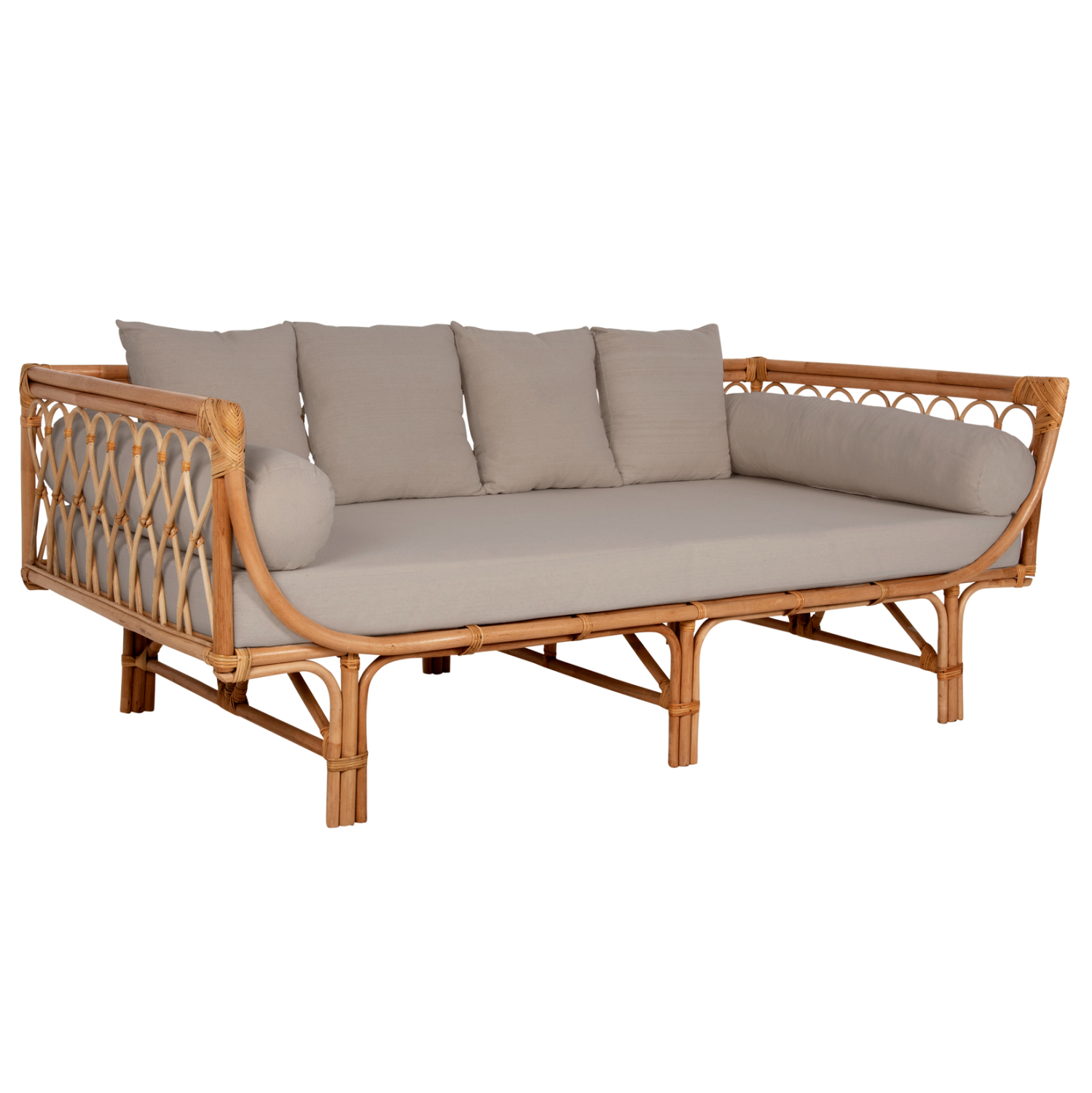 ΚΑΝΑΠΕΣ-ΚΡΕΒΑΤΙ ΕΞ. ΧΩΡΟΥ ALIKI HM9658 RATTAΝ ΦΥΣΙΚΟ-ΜΠΕΖ ΜΑΞΙΛΑΡΙΑ 200x100x76Yεκ. 1