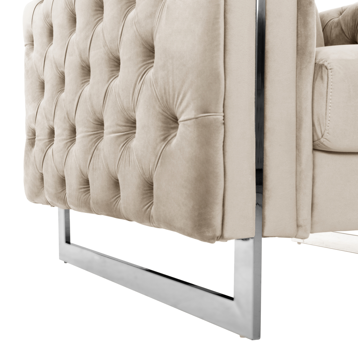 ΠΟΛΥΘΡΟΝΑ τ.CHESTERFIELD MOBAR HM3261.02 ΚΡΕΜ ΒΕΛΟΥΔΟ-ΜΕΤΑΛΛΙΚΑ ΠΟΔΙΑ 99x86,5x77Υεκ. 6
