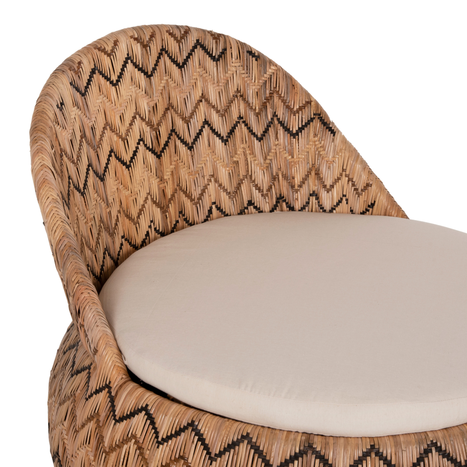 ΠΟΛΥΘΡΟΝΑ ΣΤΡΟΓΓΥΛΗ LADLON HM5992 RATTAN ΦΥΣΙΚΟ-ΕΚΡΟΥ ΜΑΞΙΛΑΡΙ 97x97x76Υεκ. 8