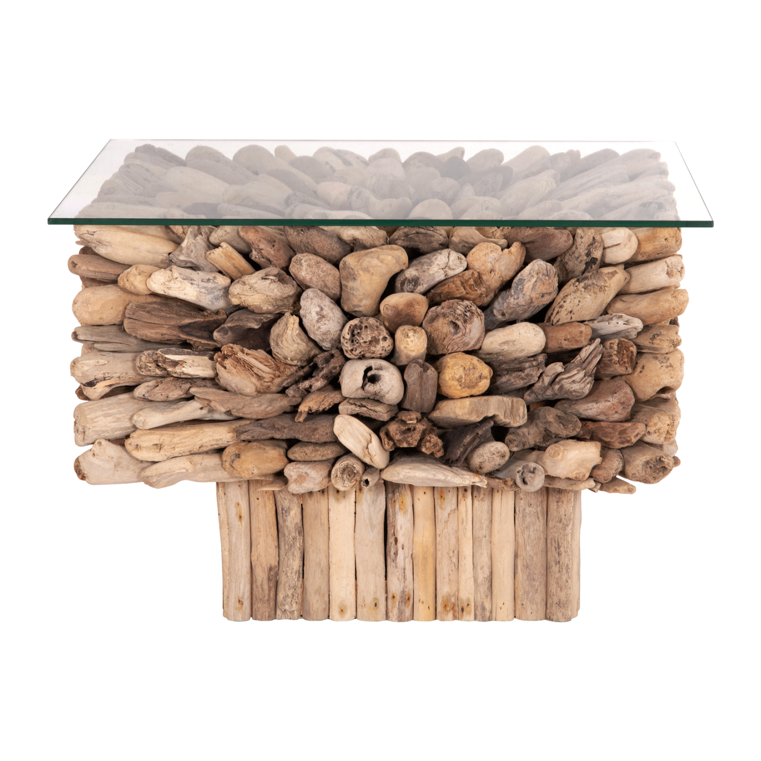 ΤΡΑΠΕΖΙ ΣΑΛΟΝΙΟΥ ΤΕΤΡΑΓΩΝΟ SPARROW HM9961 DRIFTWOOD--ΓΥΑΛΙ 75x75x51Υεκ. 3