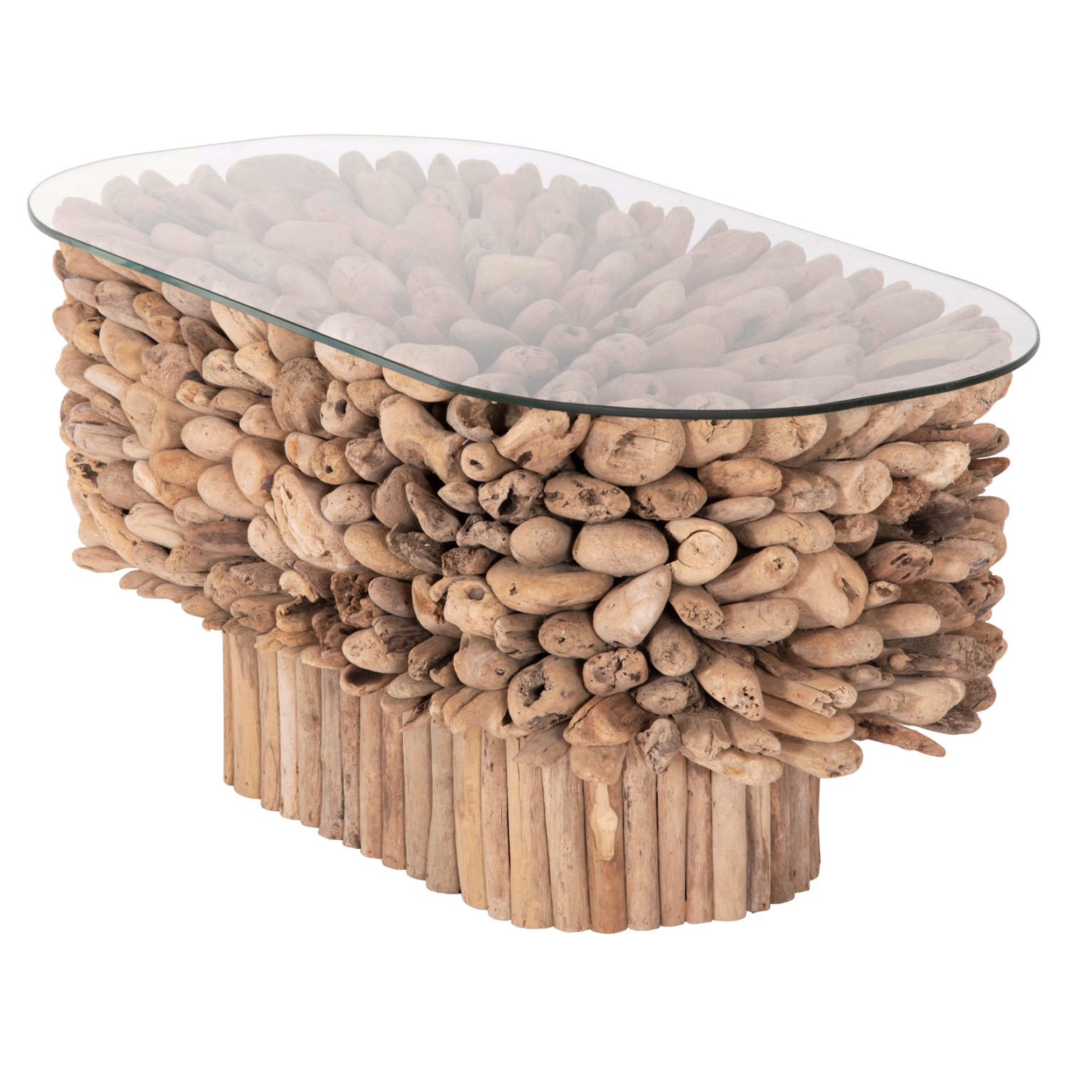 ΤΡΑΠΕΖΙ ΣΑΛΟΝΙΟΥ ΟΒΑΛ SPARROW HM9962 DRIFTWOOD--ΓΥΑΛΙ 106x55,5x50,5Υεκ. 4