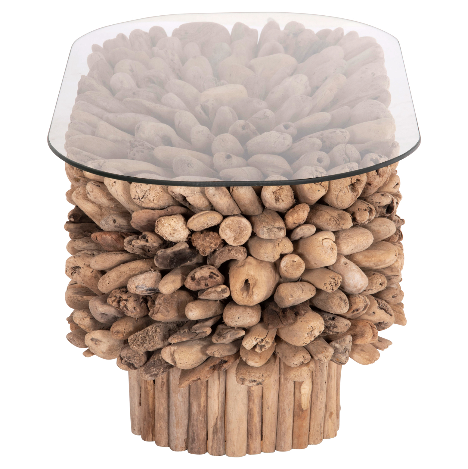 ΤΡΑΠΕΖΙ ΣΑΛΟΝΙΟΥ ΟΒΑΛ SPARROW HM9962 DRIFTWOOD--ΓΥΑΛΙ 106x55,5x50,5Υεκ. 5