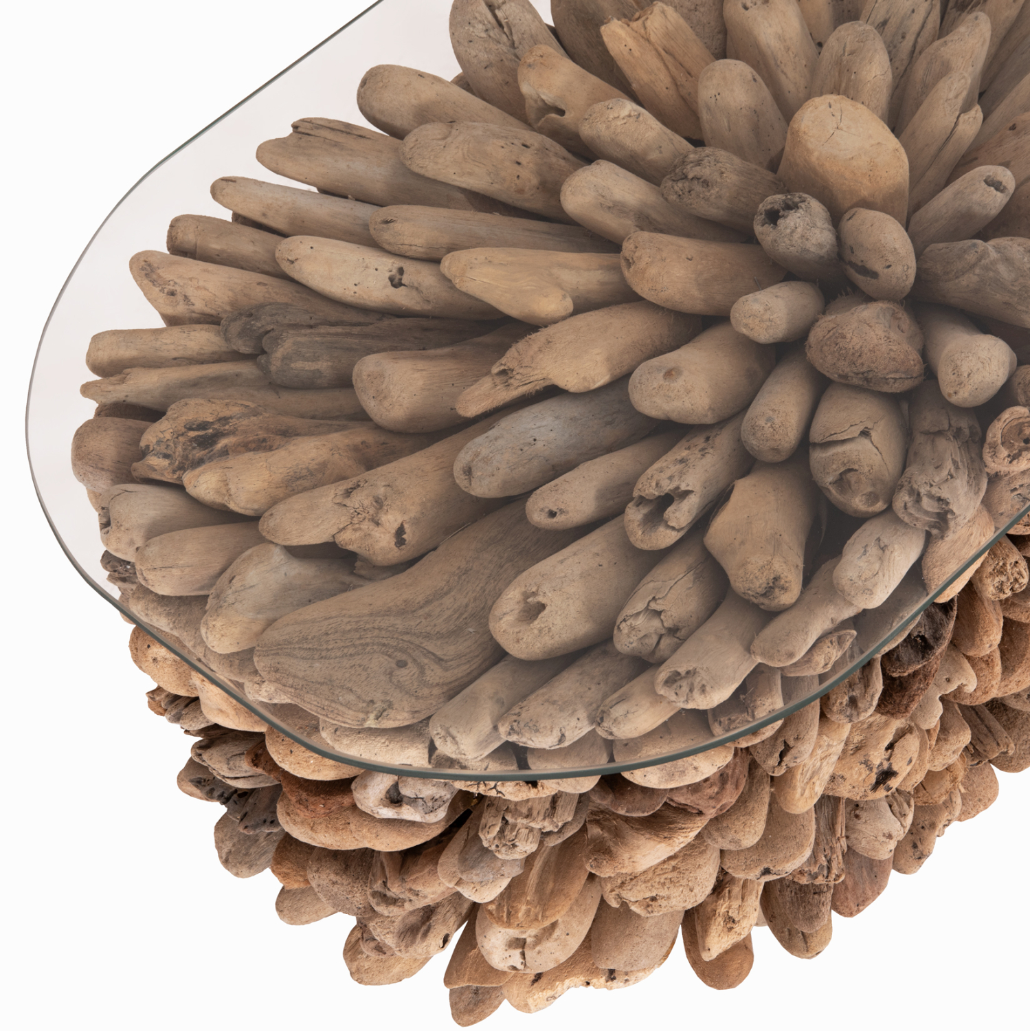 ΤΡΑΠΕΖΙ ΣΑΛΟΝΙΟΥ ΟΒΑΛ SPARROW HM9962 DRIFTWOOD--ΓΥΑΛΙ 106x55,5x50,5Υεκ. 9