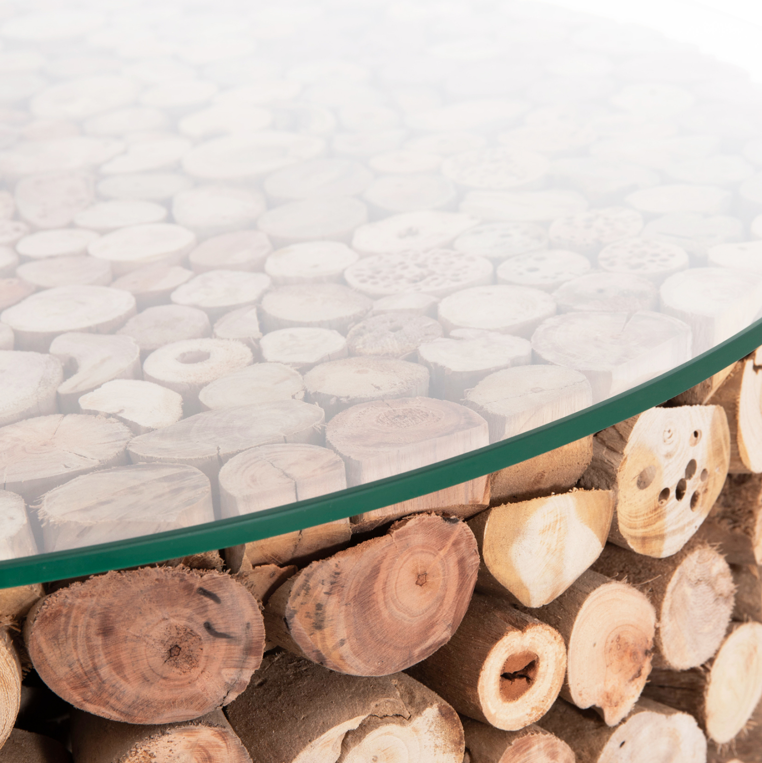 ΤΡΑΠΕΖΙ ΣΑΛΟΝΙΟΥ ΣΤΡΟΓΓΥΛΟ SPARROW HM9963 DRIFTWOOD--ΓΥΑΛΙ Φ65x51,5Υεκ. 6