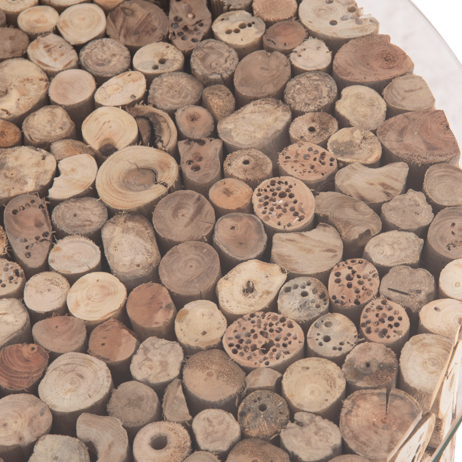 ΤΡΑΠΕΖΙ ΣΑΛΟΝΙΟΥ ΣΤΡΟΓΓΥΛΟ SPARROW HM9963 DRIFTWOOD--ΓΥΑΛΙ Φ65x51,5Υεκ. 7