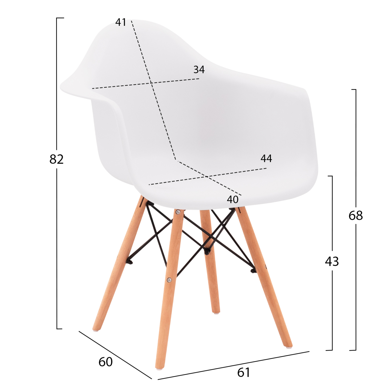 ΠΟΛΥΘΡΟΝΑ ΜΕ ΞΥΛΙΝΑ ΠΟΔΙΑ &amp; ΚΑΘΙΣΜΑ ΛΕΥΚΟ MIRTO HM005.01 64x60x81 εκ. 2